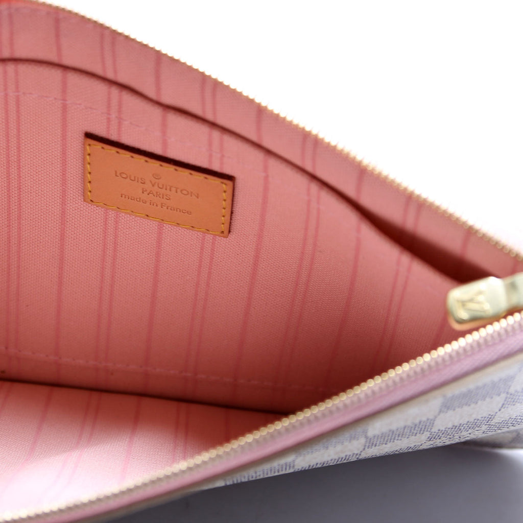 Louis Vuitton Pochette Only Damier Azur Neverfull Pink