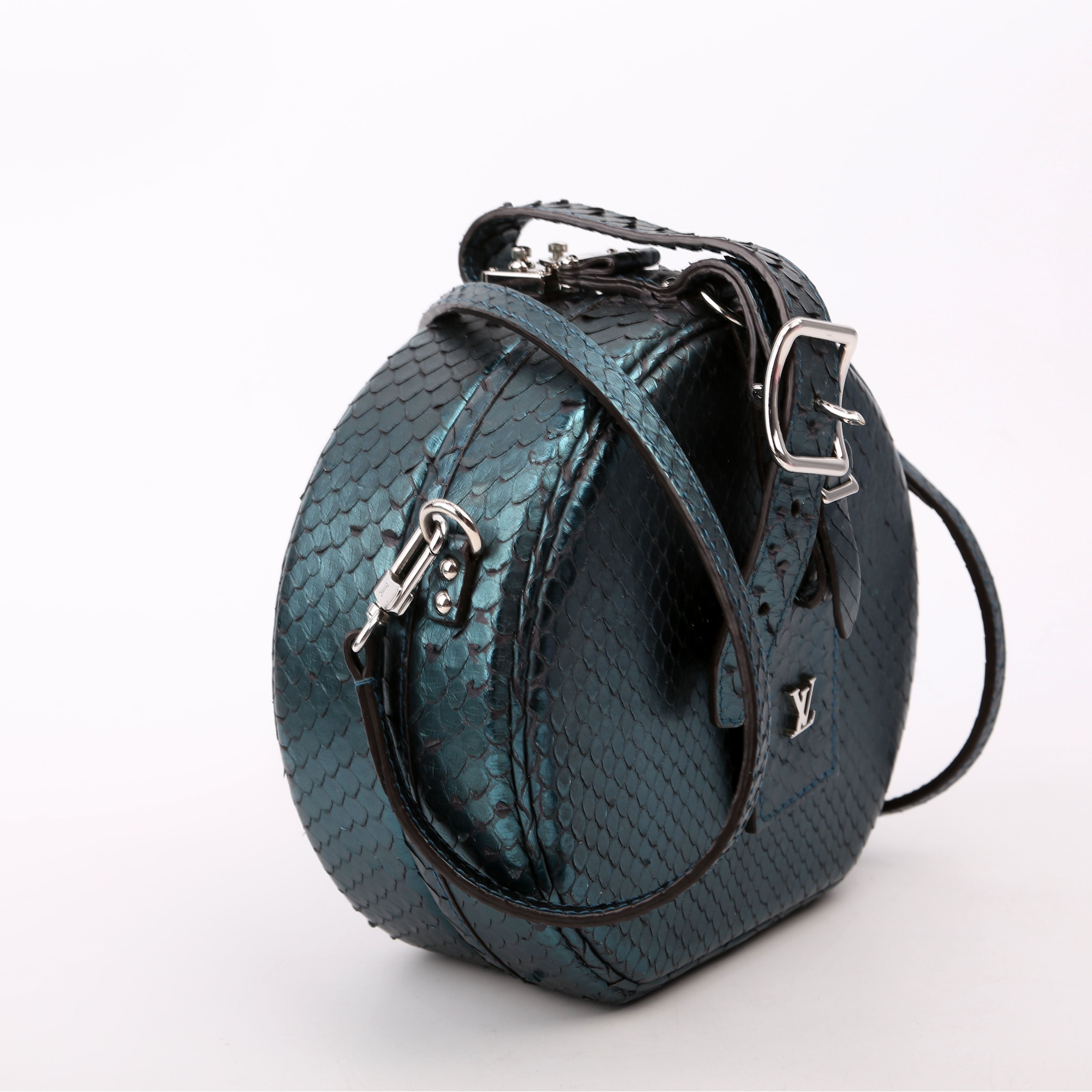 Louis Vuitton Petite Boite Chapeau Snakeskin Teal