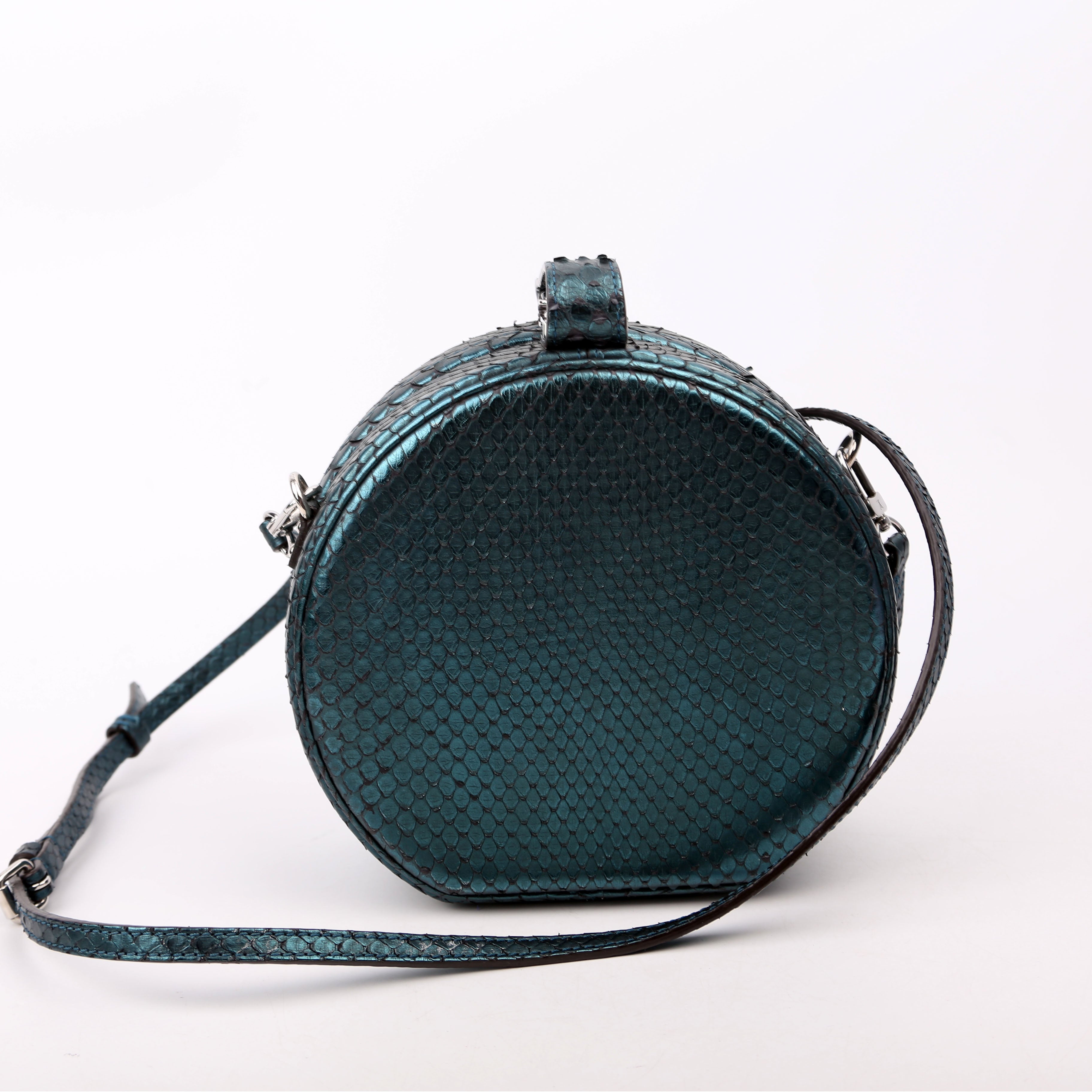Louis Vuitton Petite Boite Chapeau Snakeskin Teal