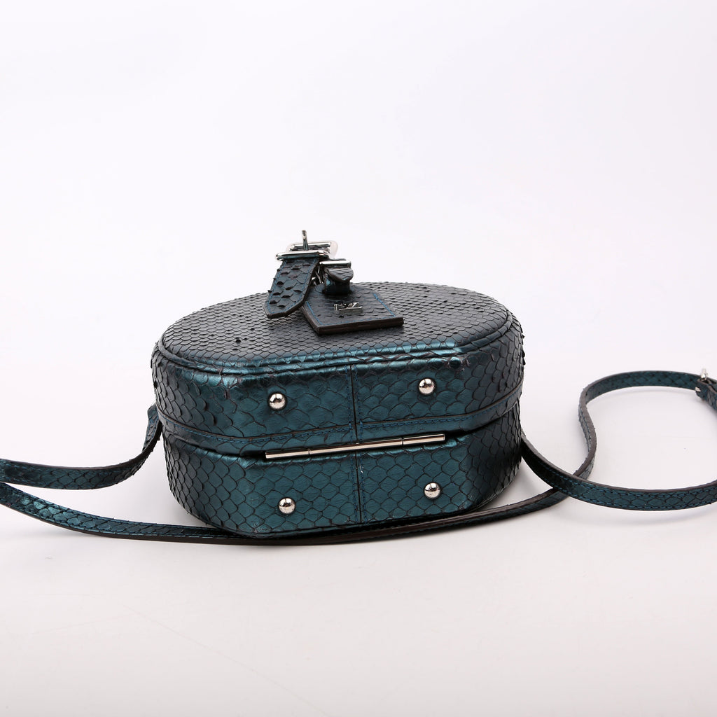 Louis Vuitton Petite Boite Chapeau Snakeskin Teal