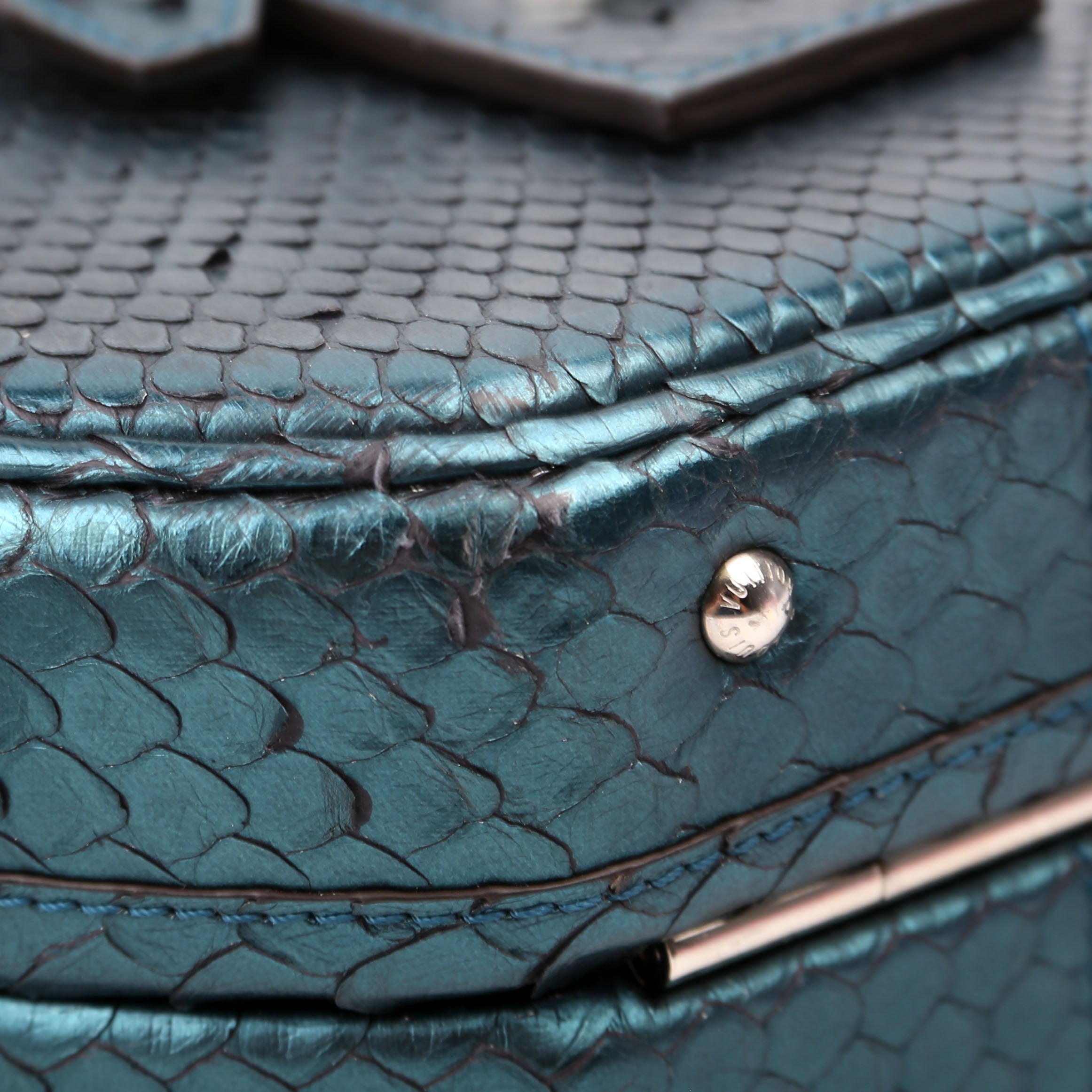 Louis Vuitton Petite Boite Chapeau Snakeskin Teal