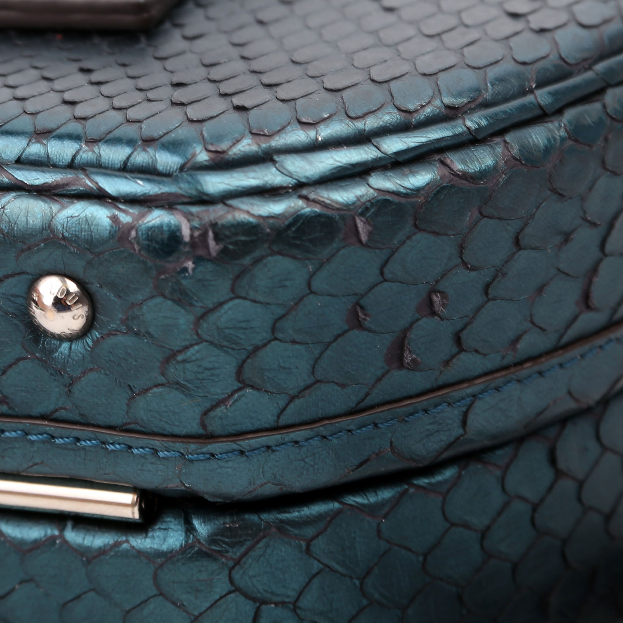 Louis Vuitton Petite Boite Chapeau Snakeskin Teal