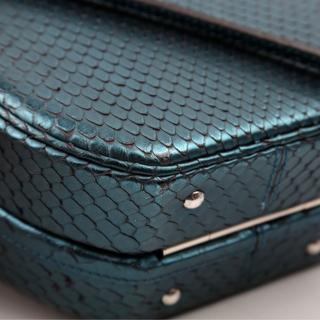 Louis Vuitton Petite Boite Chapeau Snakeskin Teal