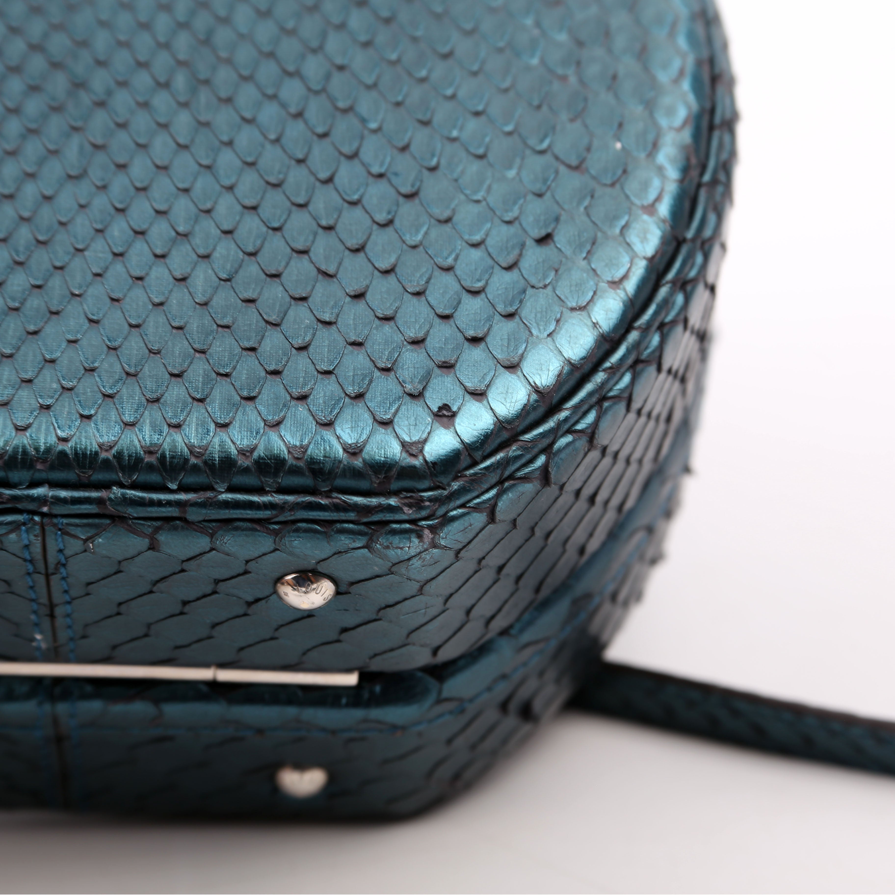 Louis Vuitton Petite Boite Chapeau Snakeskin Teal