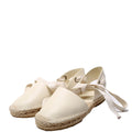 Christian Dior Nicely-D Ankle Tie Espadrille Flats Size 37.5 Cream