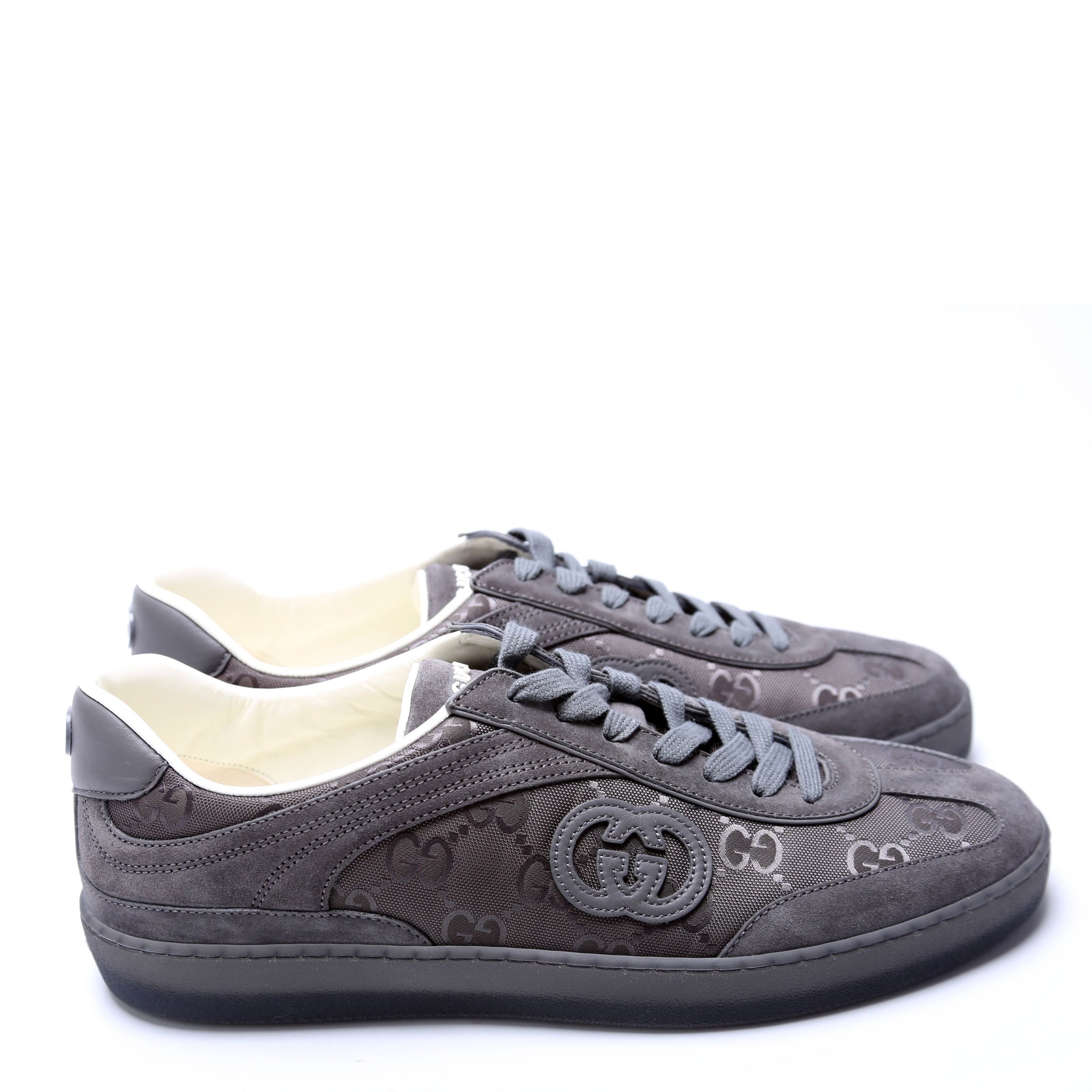 Gucci G75 Suede/Nylon Sneakers Men's Size 8.5 (Women's 41) Grey