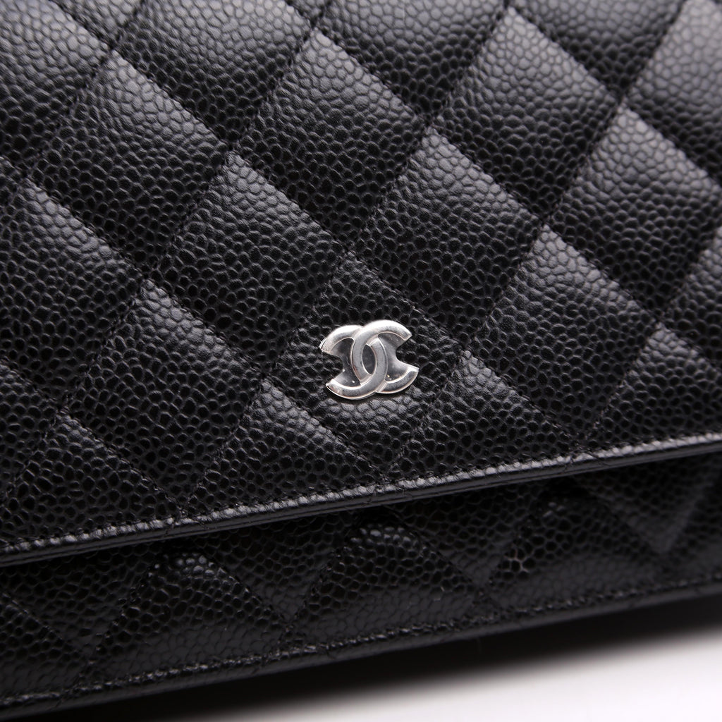 Chanel WOC Classic Quilted Caviar RFID Black
