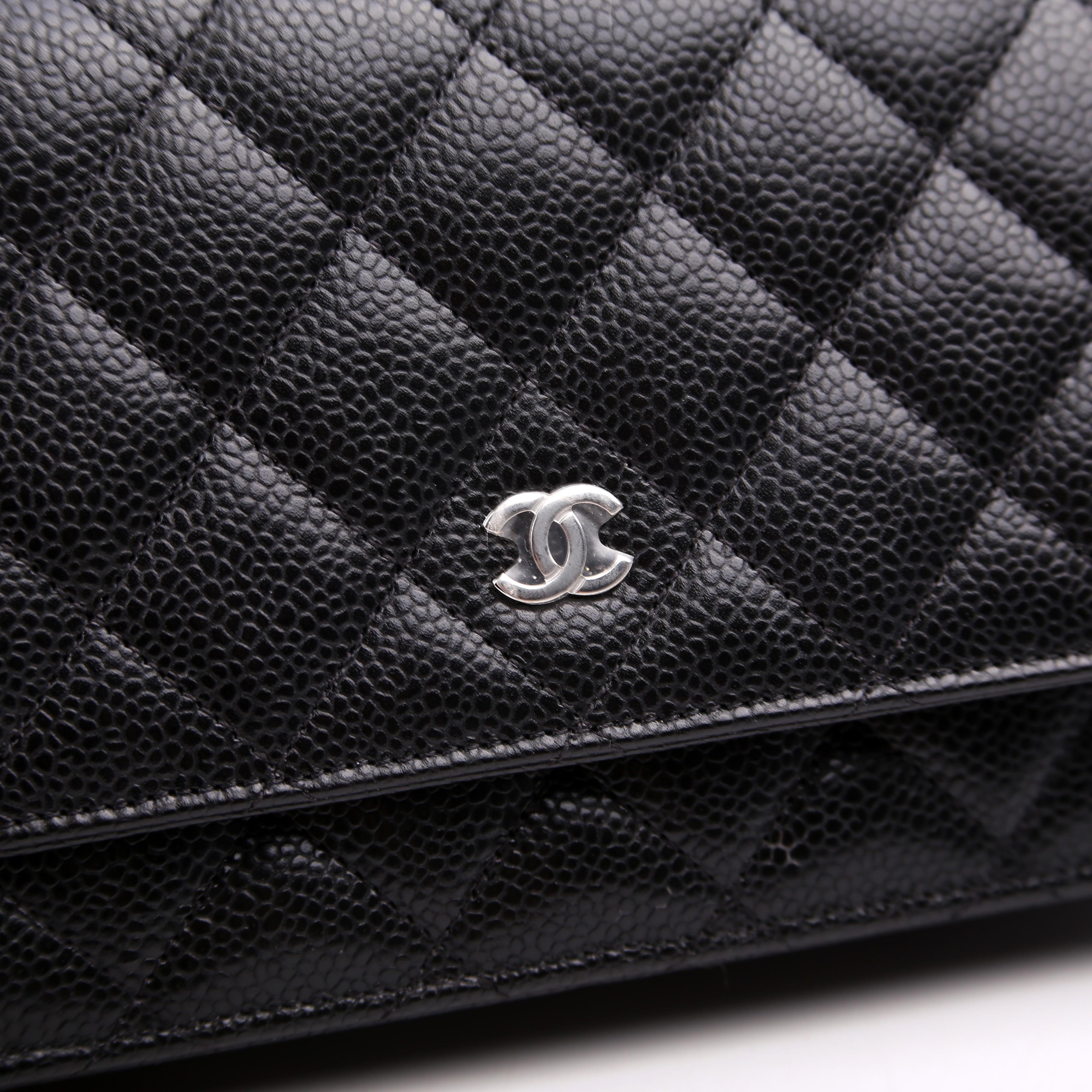 Chanel WOC Classic Quilted Caviar RFID Black