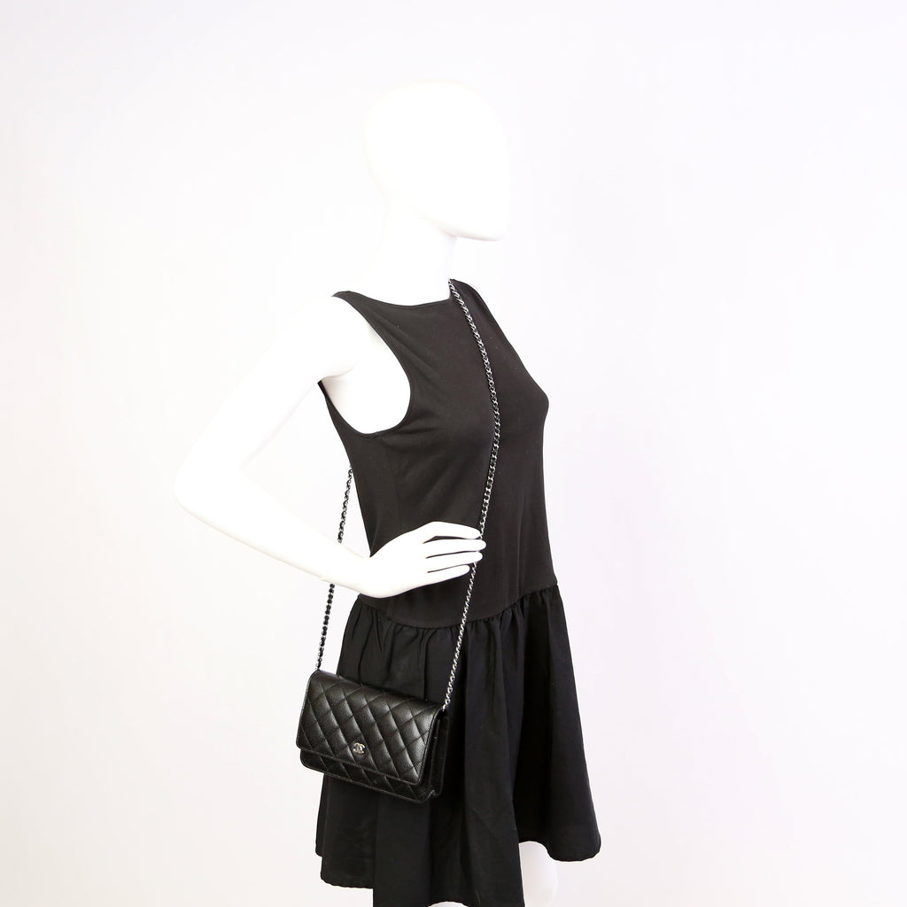 Chanel WOC Classic Quilted Caviar RFID Black