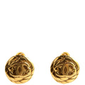 Chanel CC Quilted Clip-On Vintage Earrings Gold