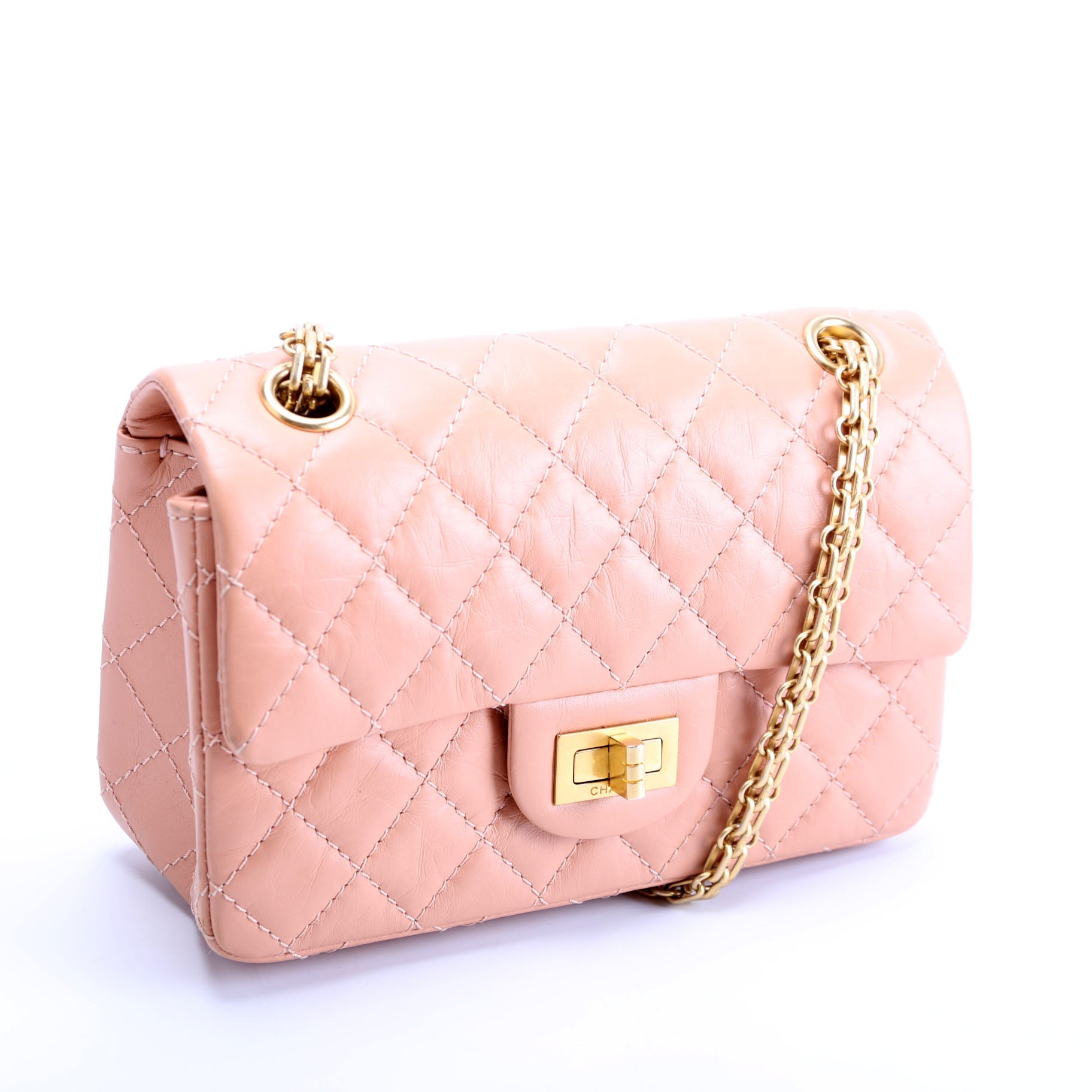 Chanel 2.55 Reissue Mini Flap Aged Calfskin RFID Peach