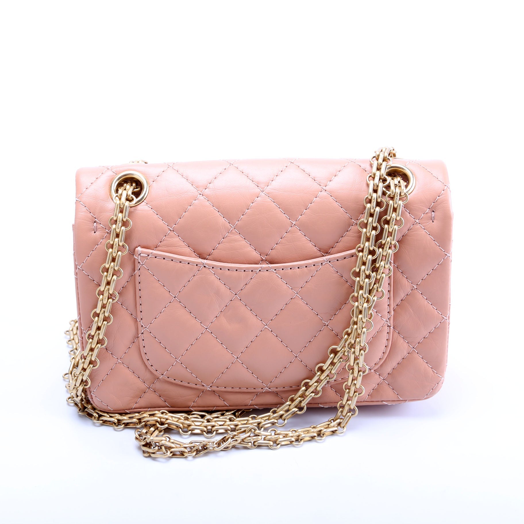 Chanel 2.55 Reissue Mini Flap Aged Calfskin RFID Peach