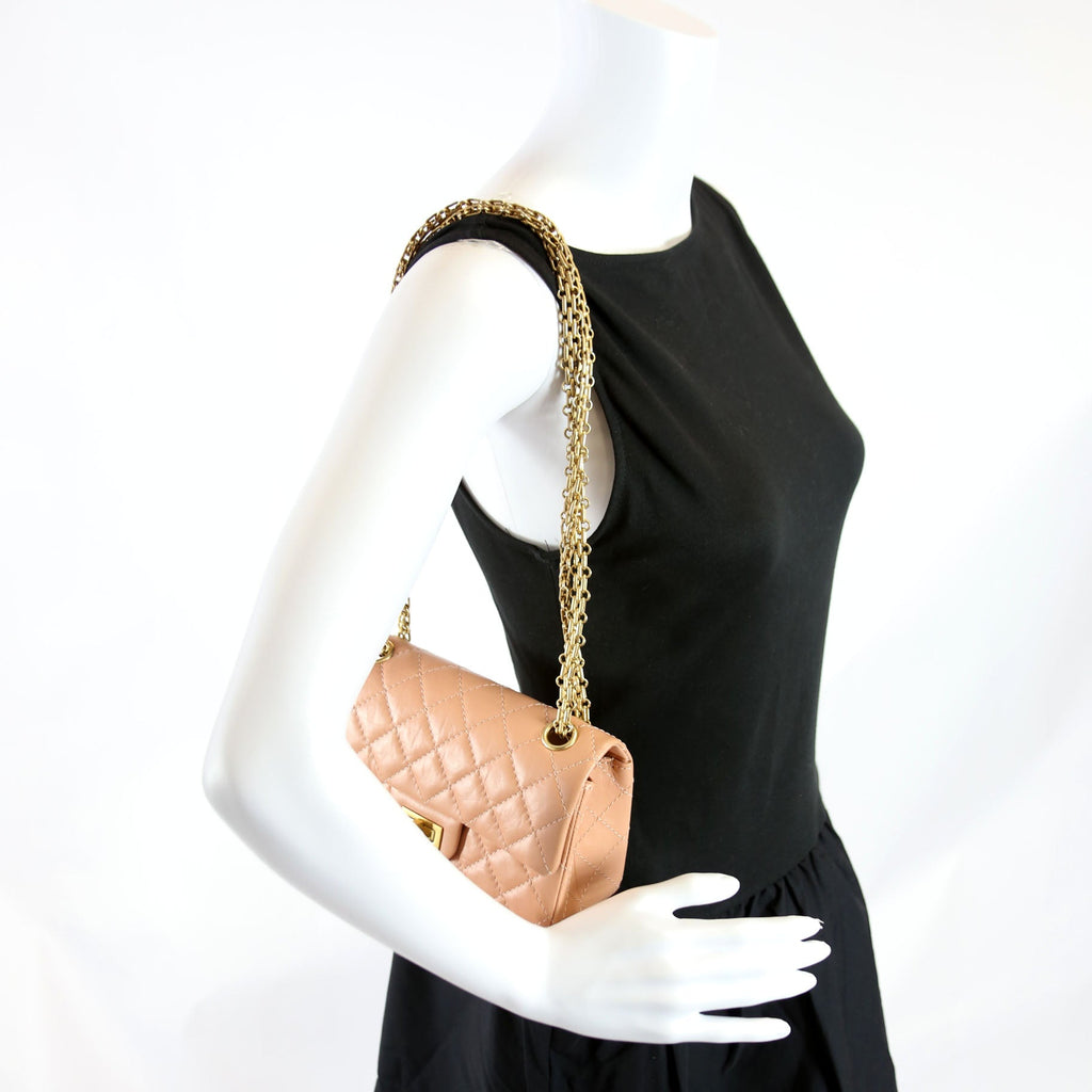 Chanel 2.55 Reissue Mini Flap Aged Calfskin RFID Peach