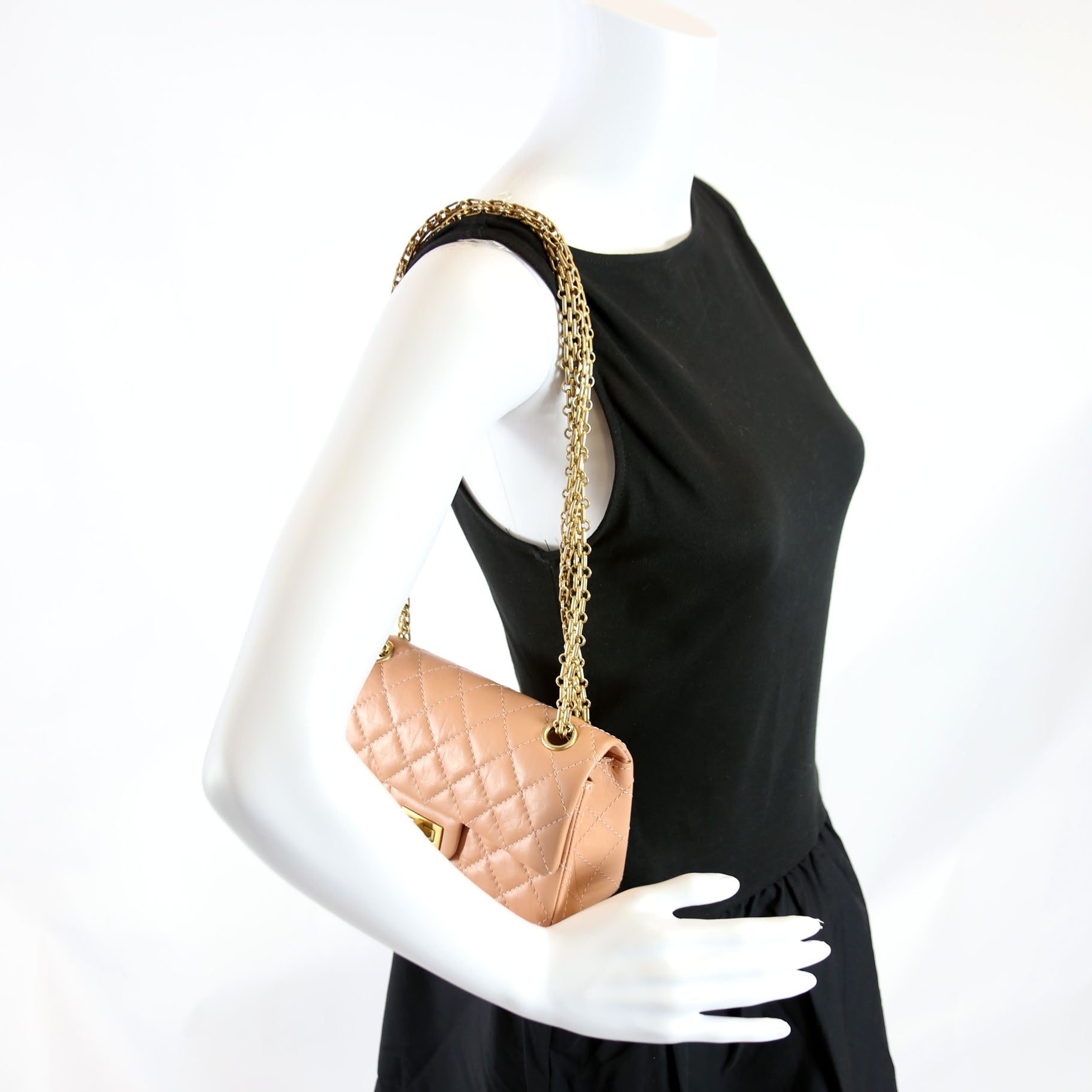 Chanel 2.55 Reissue Mini Flap Aged Calfskin RFID Peach