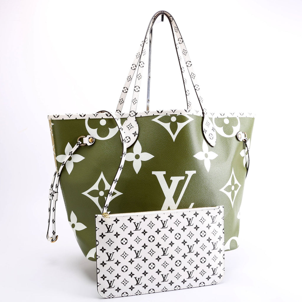 Louis Vuitton Neverfull With Wallet MM Giant Monogram Green/Beige