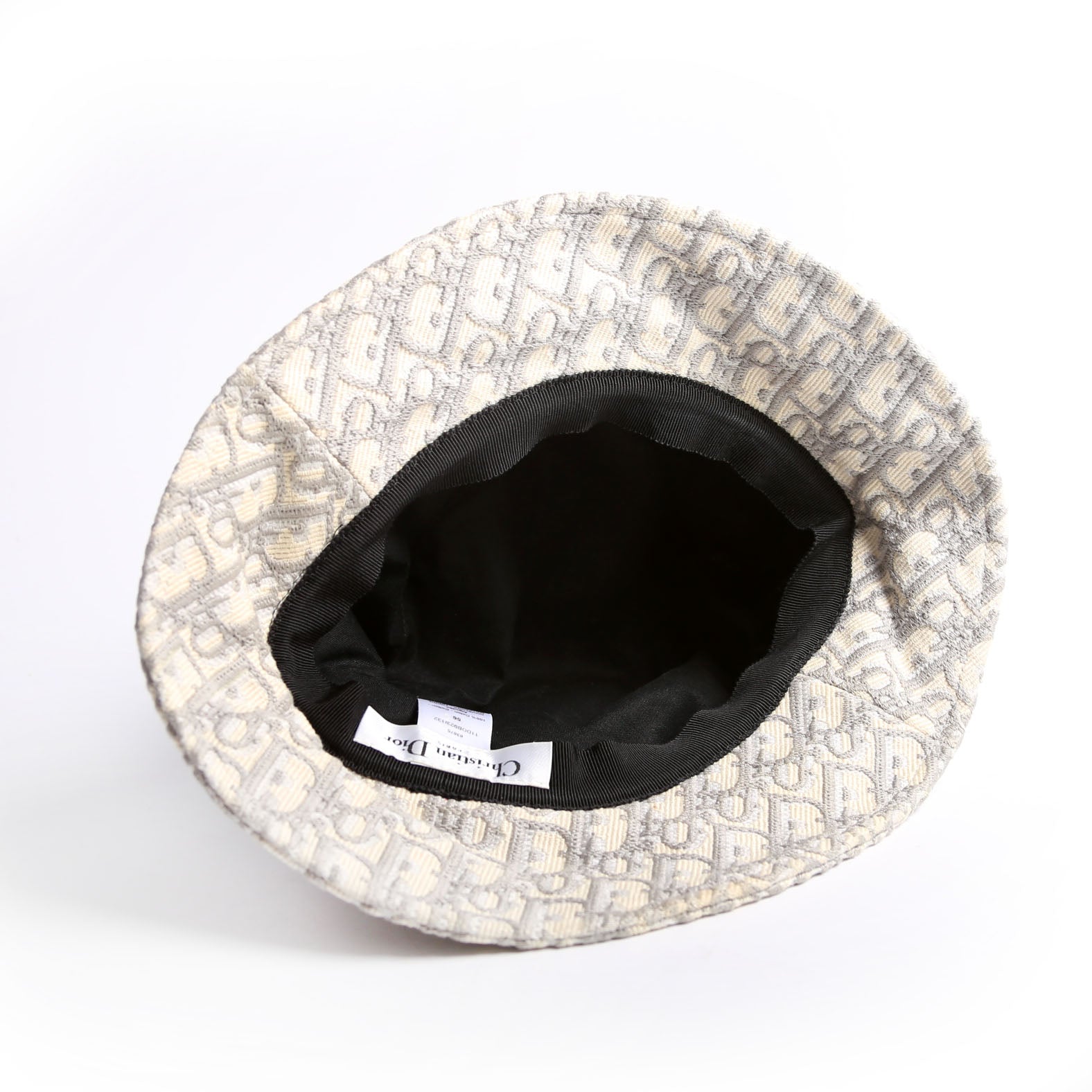 Christian Dior Oblique Bucket Hat Size 56 Grey/Beige