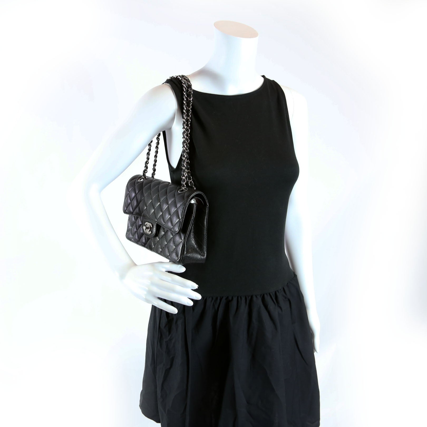 Chanel Classic Flap Small Caviar 31M Black/Silver