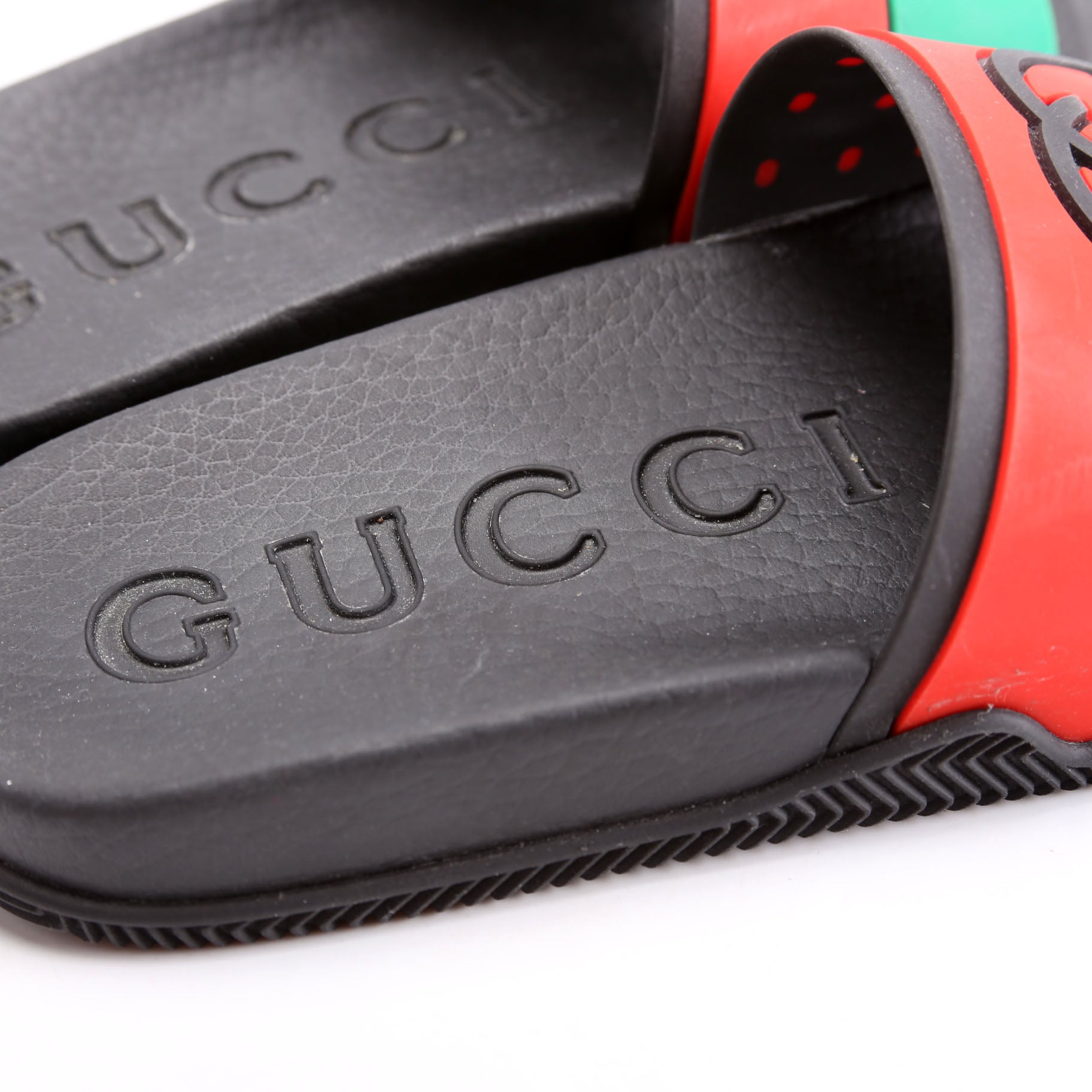 Gucci Interlocking G Web Stripe Slides Size 36 Black