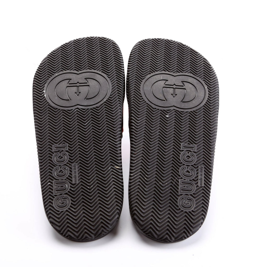 Gucci Interlocking G Web Stripe Slides Size 36 Black