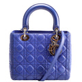 Christian Dior Lady Dior Medium Lambskin Blue