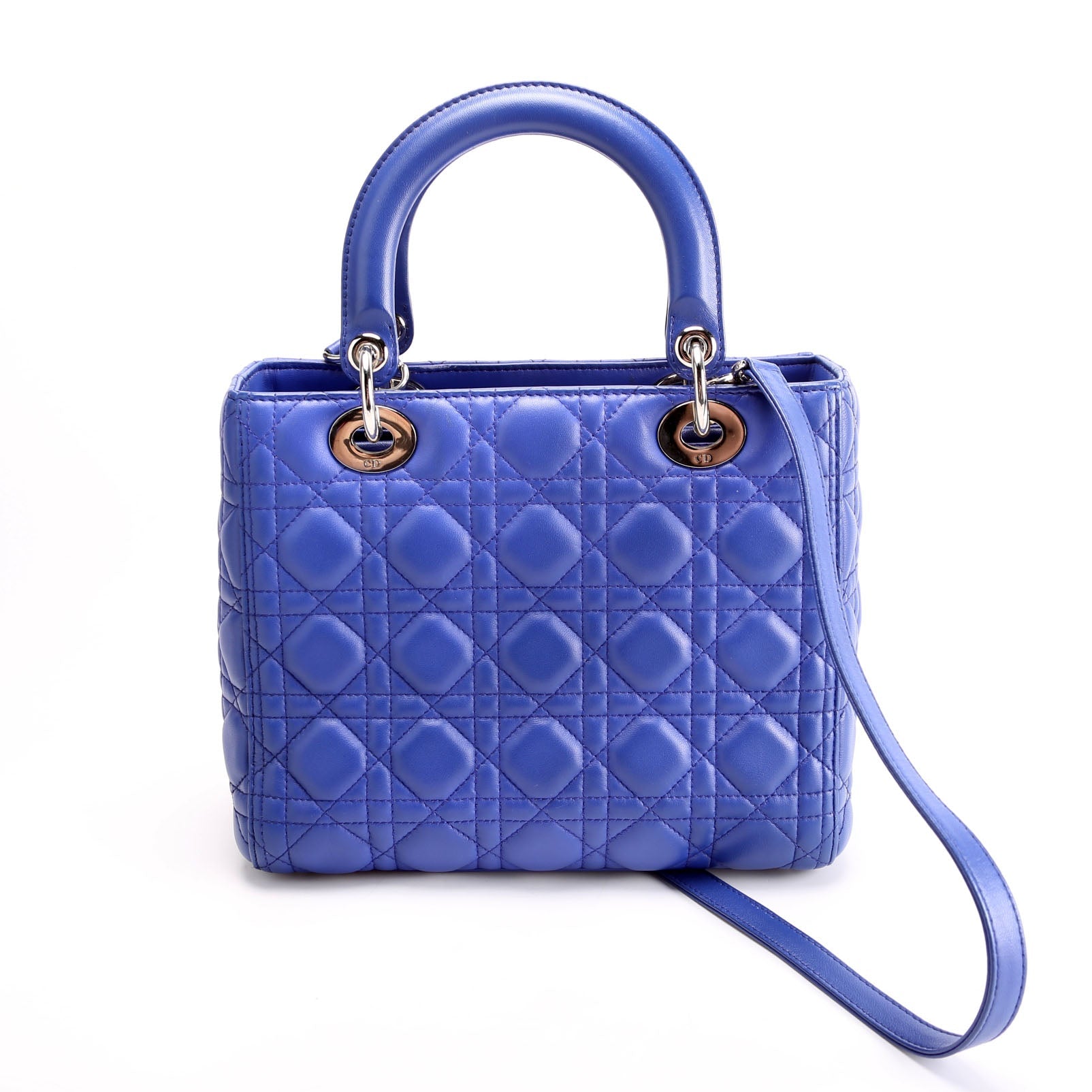Christian Dior Lady Dior Medium Lambskin Blue