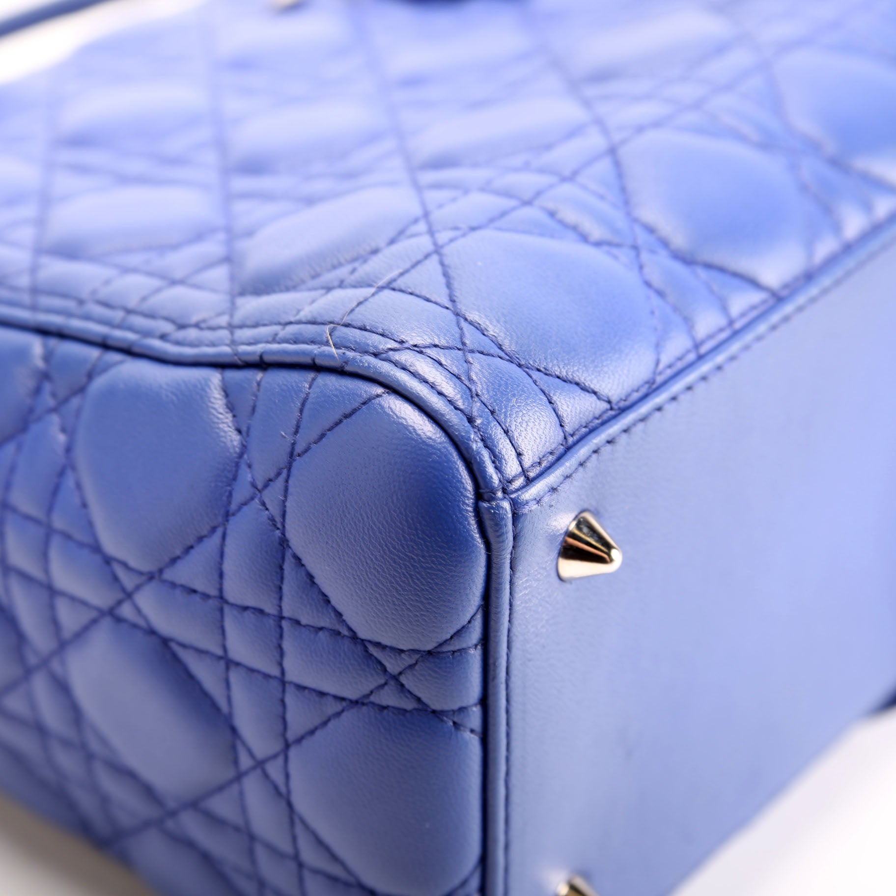 Christian Dior Lady Dior Medium Lambskin Blue