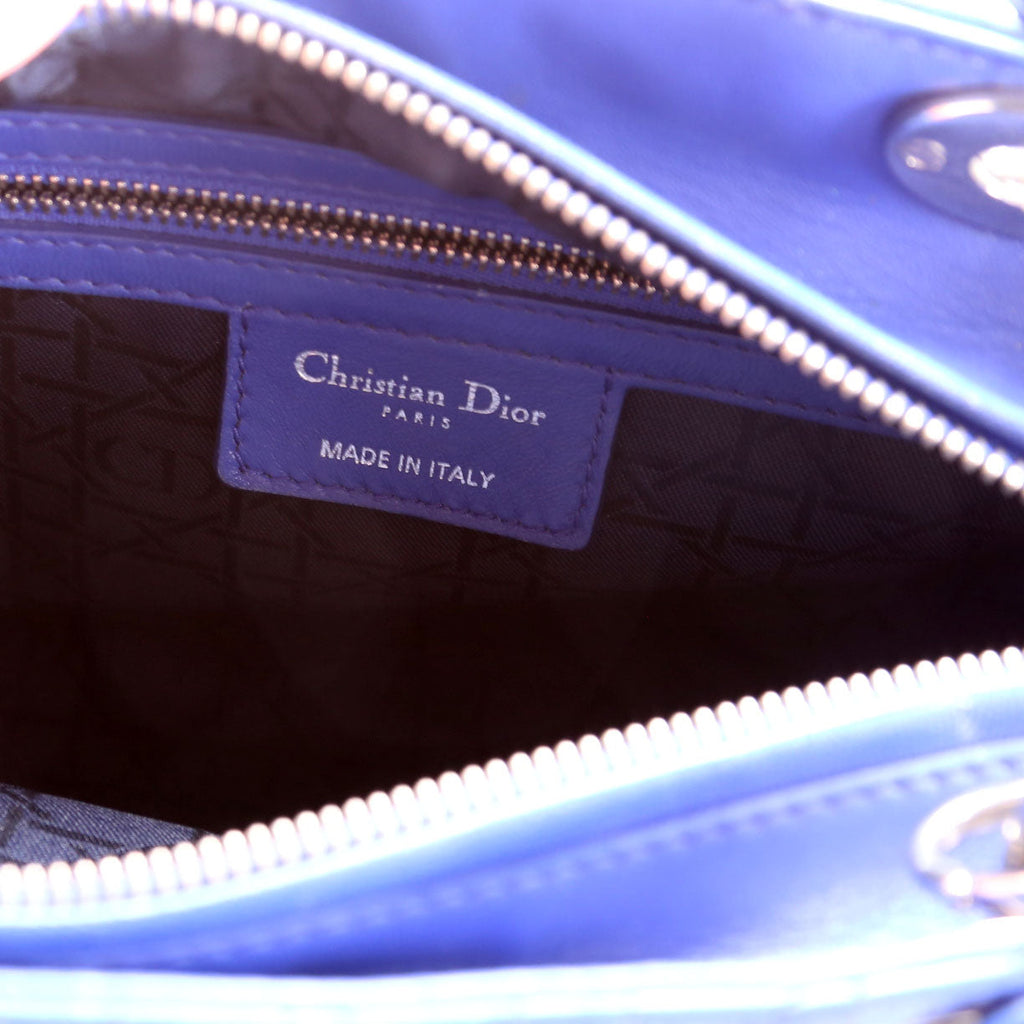 Christian Dior Lady Dior Medium Lambskin Blue