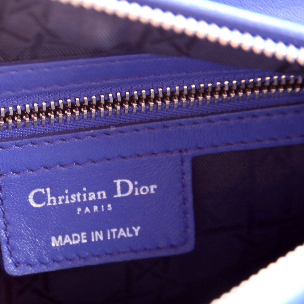 Christian Dior Lady Dior Medium Lambskin Blue
