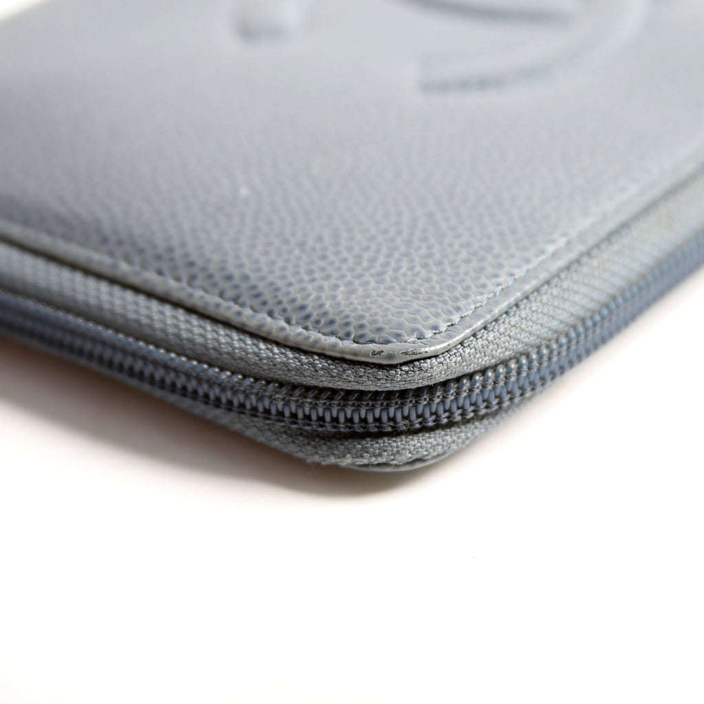 Chanel Timeless CC Zip Around Organizer Wallet 17M Slate