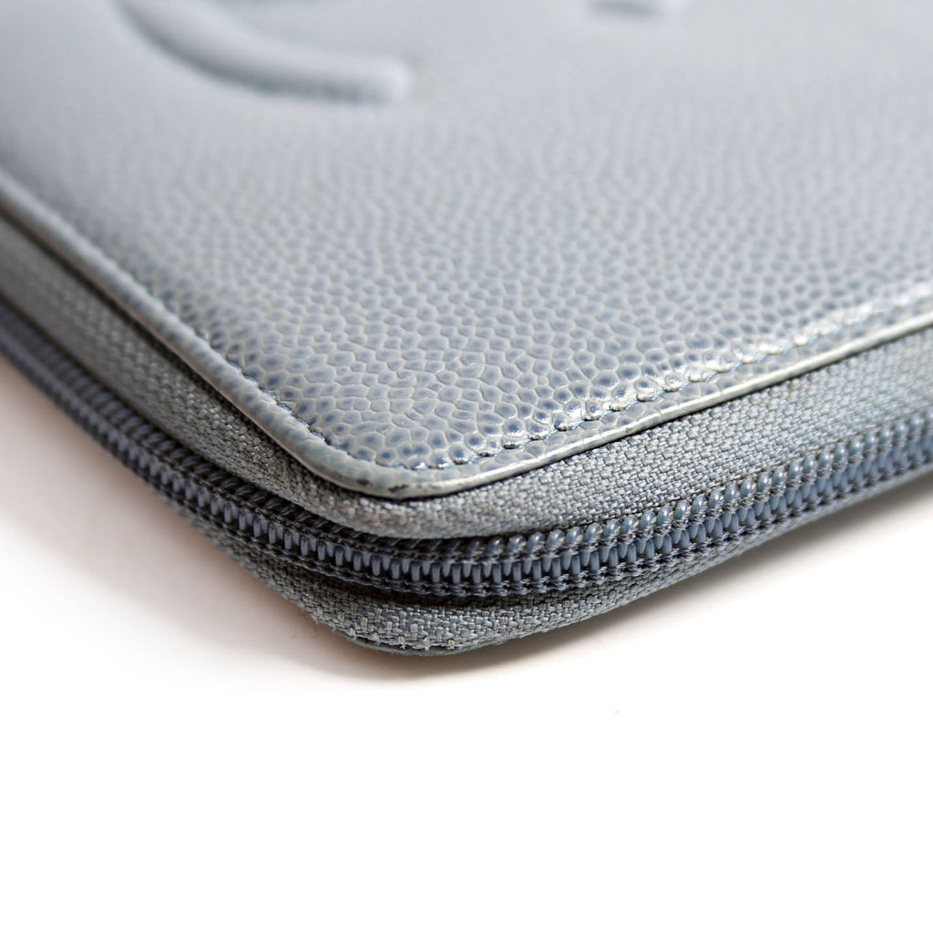 Chanel Timeless CC Zip Around Organizer Wallet 17M Slate