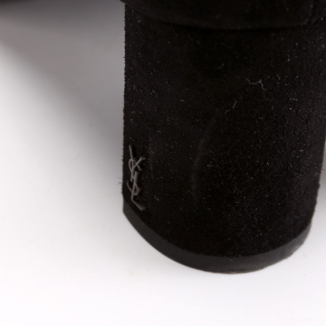 Saint Laurent LouLou Suede Ankle Boots Size 36.5 Black
