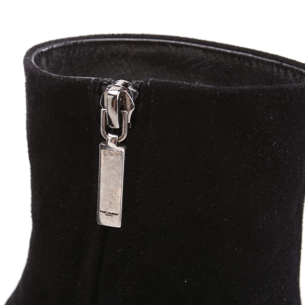 Saint Laurent LouLou Suede Ankle Boots Size 36.5 Black