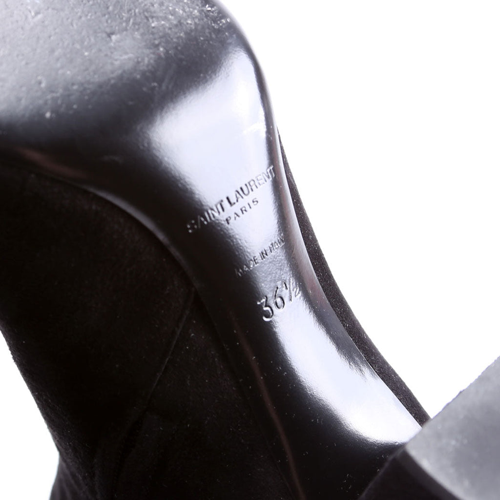 Saint Laurent LouLou Suede Ankle Boots Size 36.5 Black