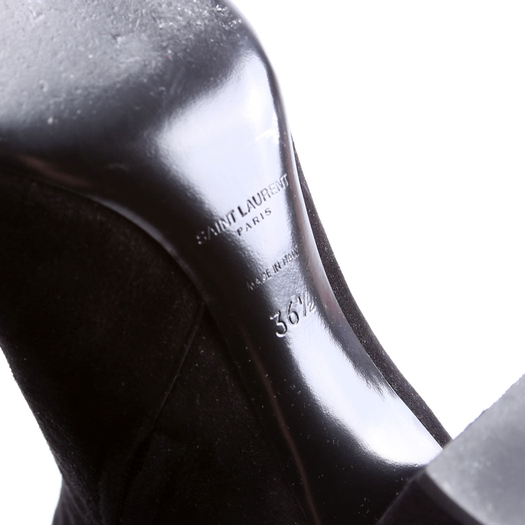 Saint Laurent LouLou Suede Ankle Boots Size 36.5 Black