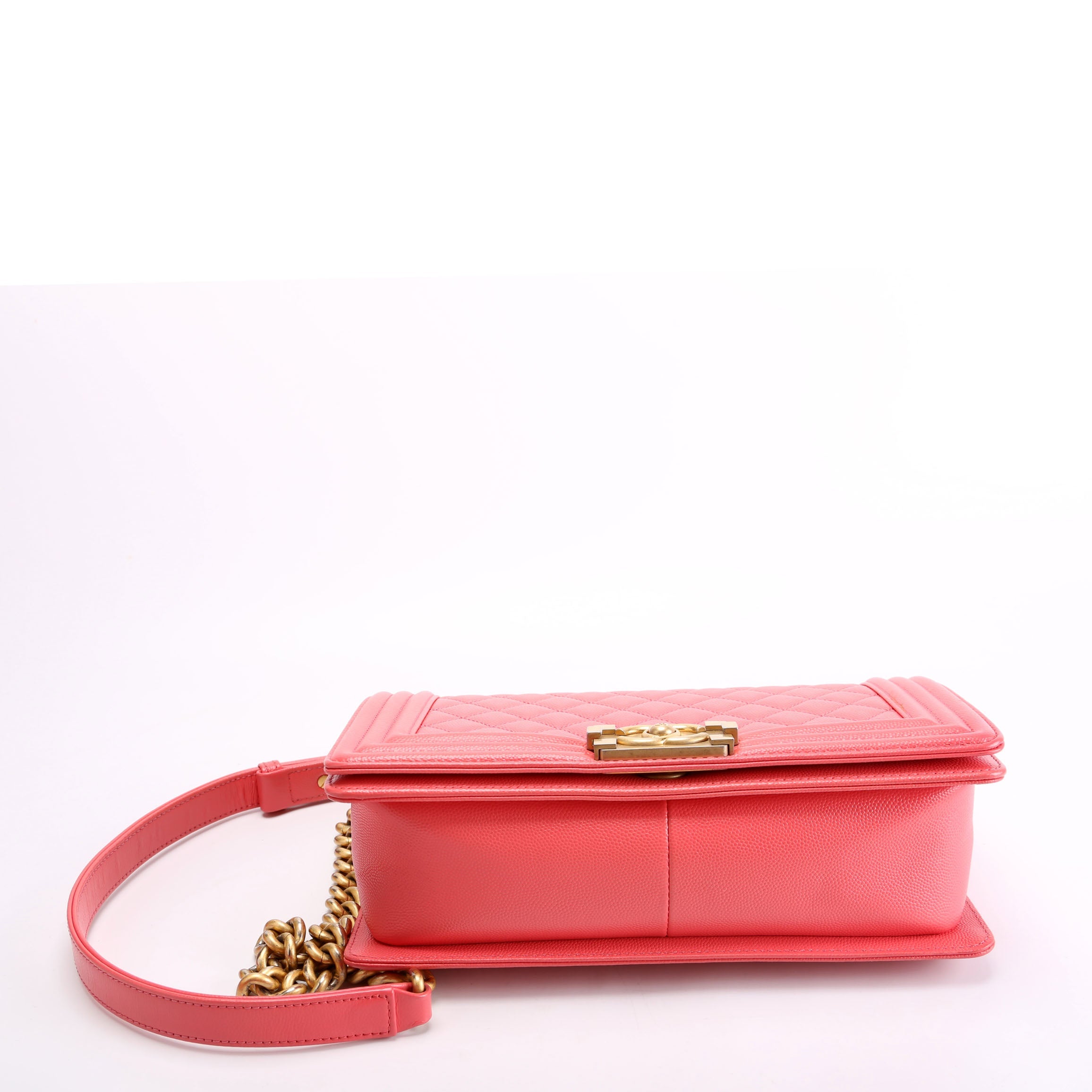 Chanel Boy Flap Medium Old Caviar 25M Coral