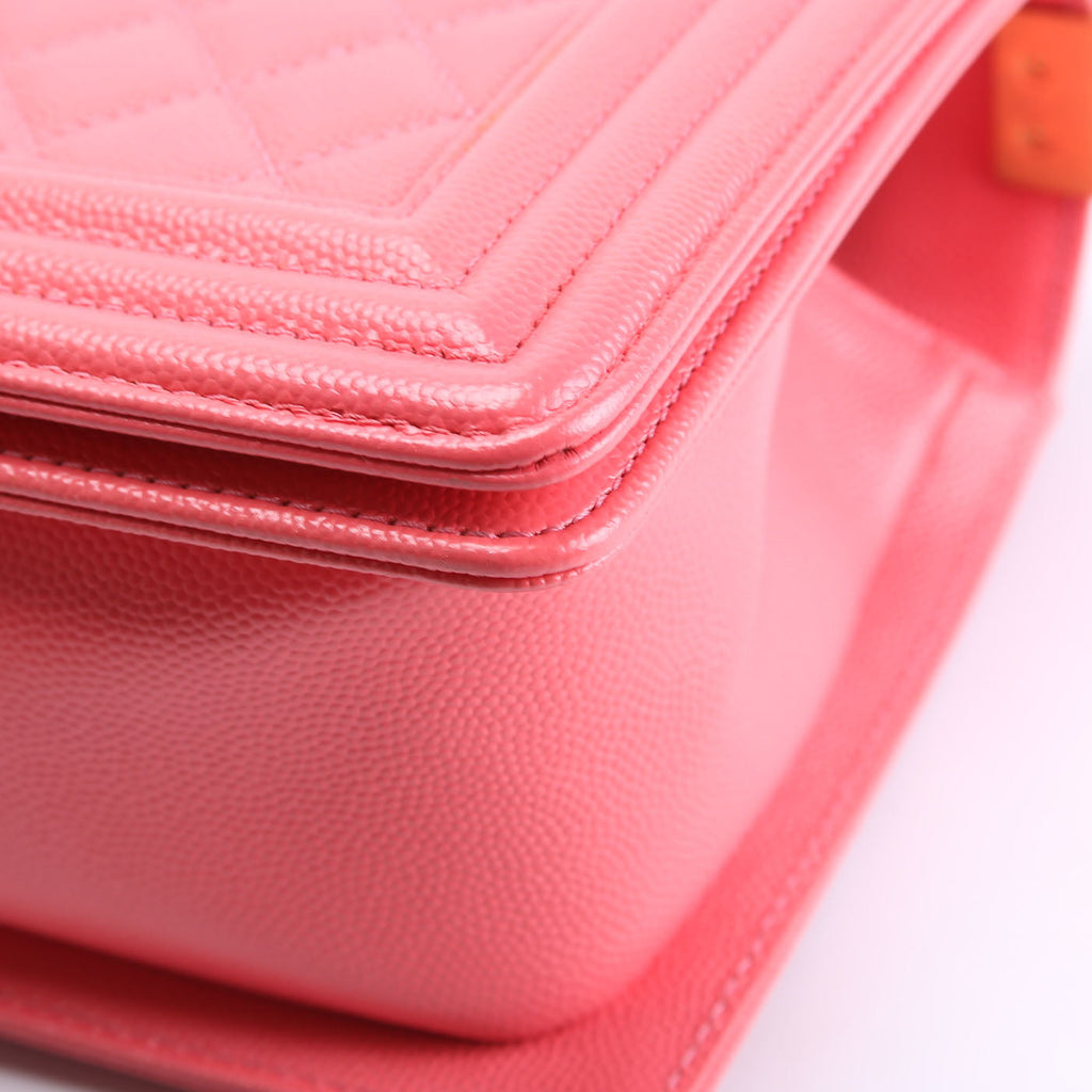 Chanel Boy Flap Medium Old Caviar 25M Coral