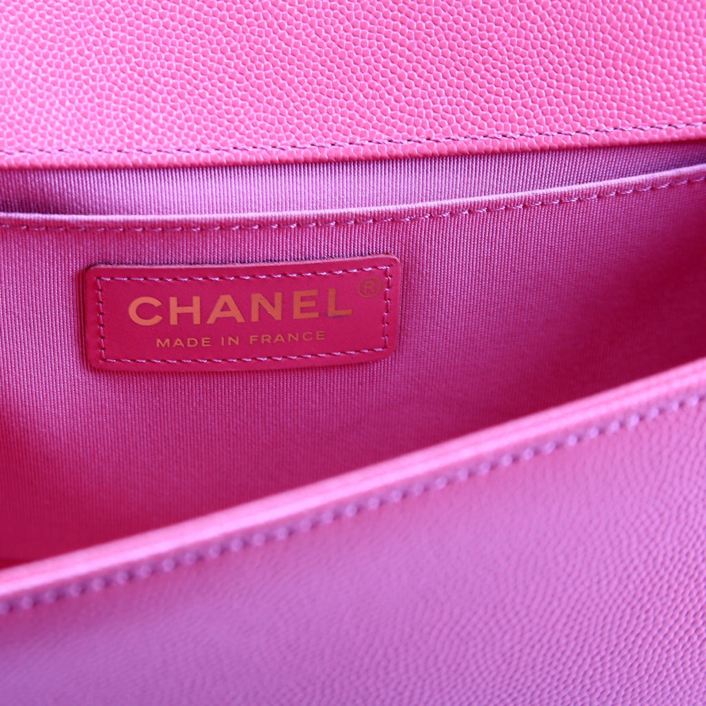 Chanel Boy Flap Medium Old Caviar 25M Coral