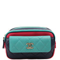 Chanel Tri-color In & Out Waist Bag Quilted Goatskin 29M