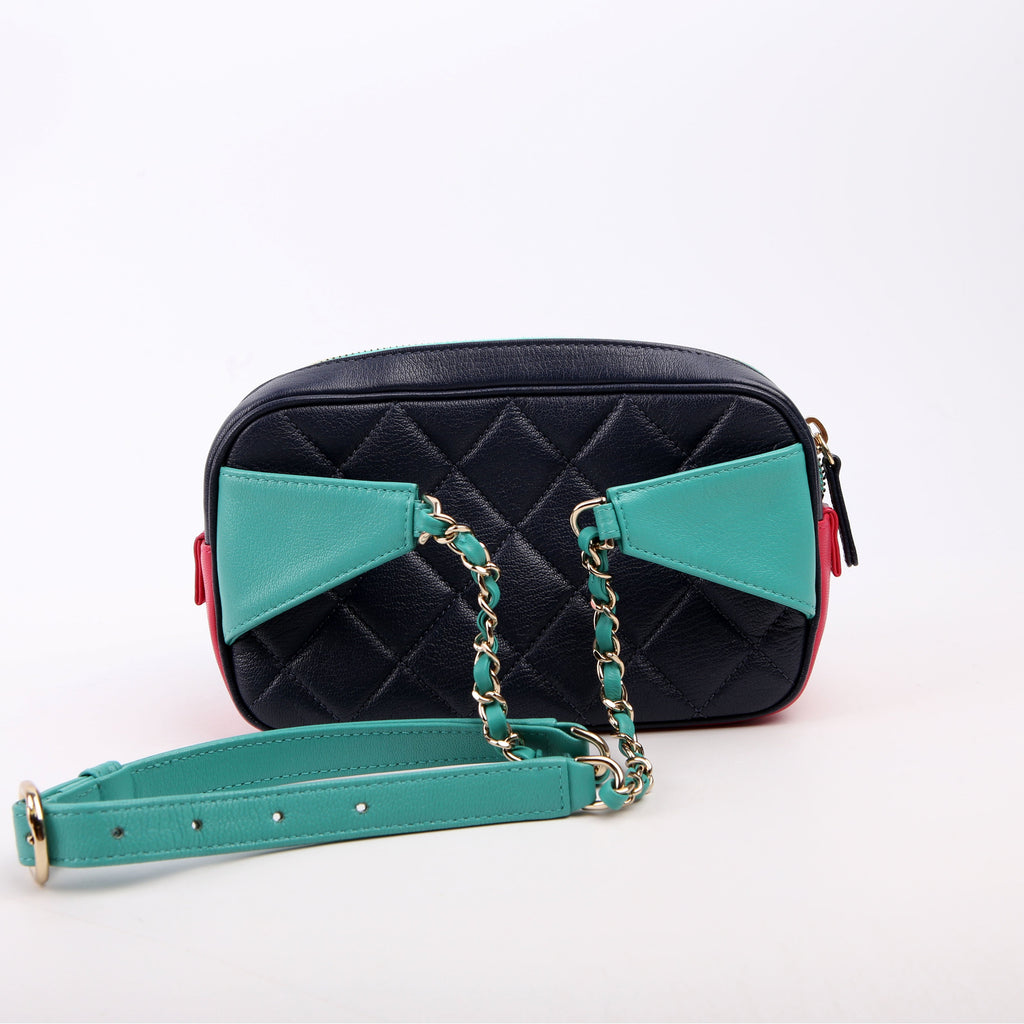Chanel Tri-color In & Out Waist Bag Quilted Goatskin 29M