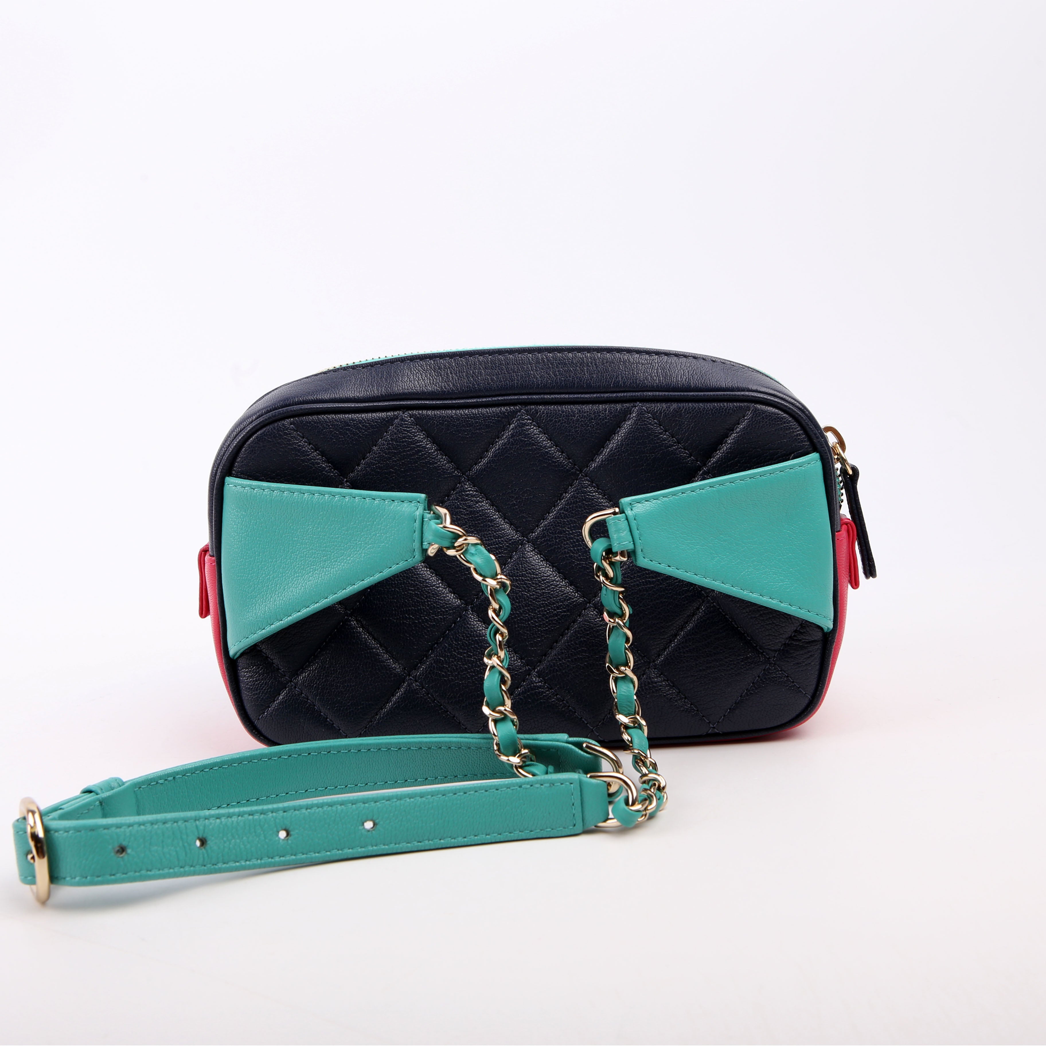 Chanel Tri-color In & Out Waist Bag Quilted Goatskin 29M
