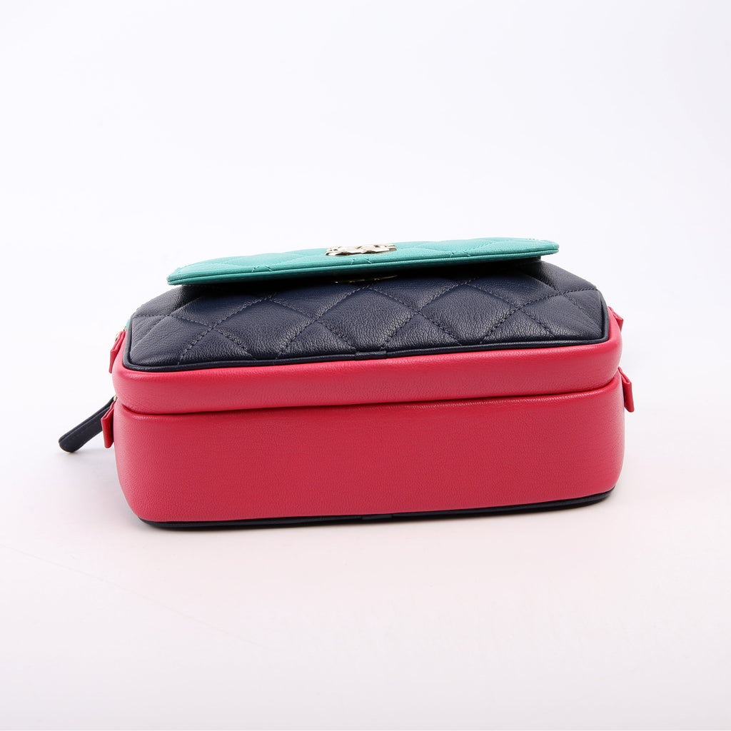 Chanel Tri-color In & Out Waist Bag Quilted Goatskin 29M