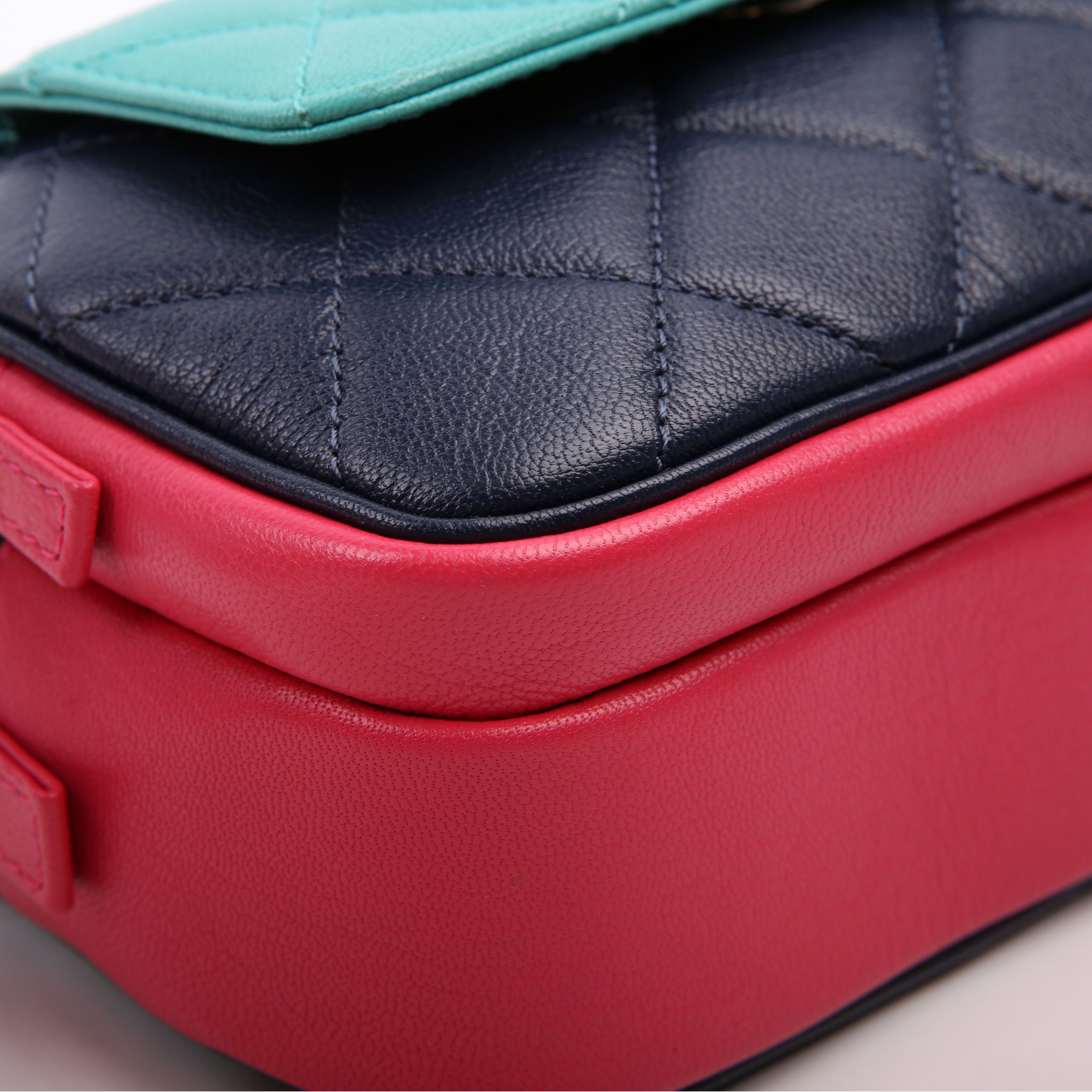 Chanel Tri-color In & Out Waist Bag Quilted Goatskin 29M
