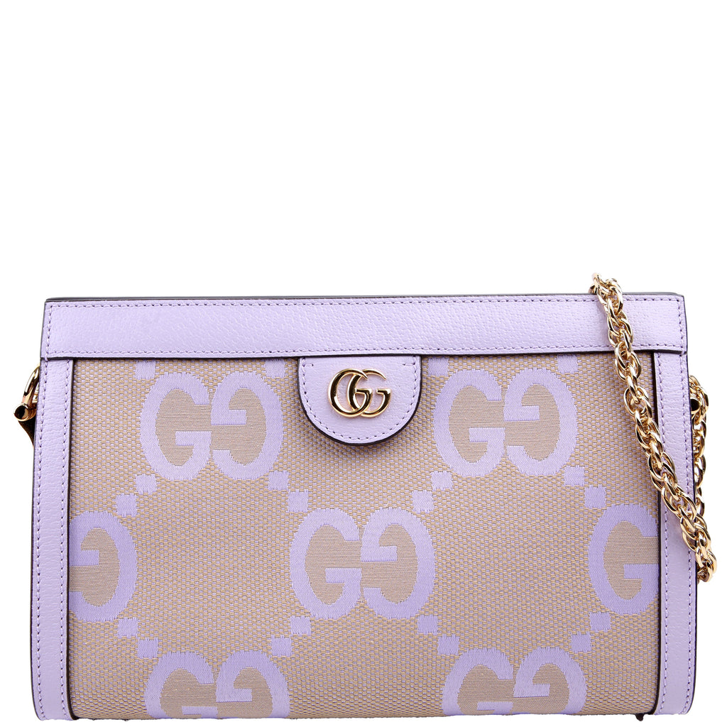 Gucci 503877 Ophidia Jumbo GG Canvas Small Shoulder Bag Purple