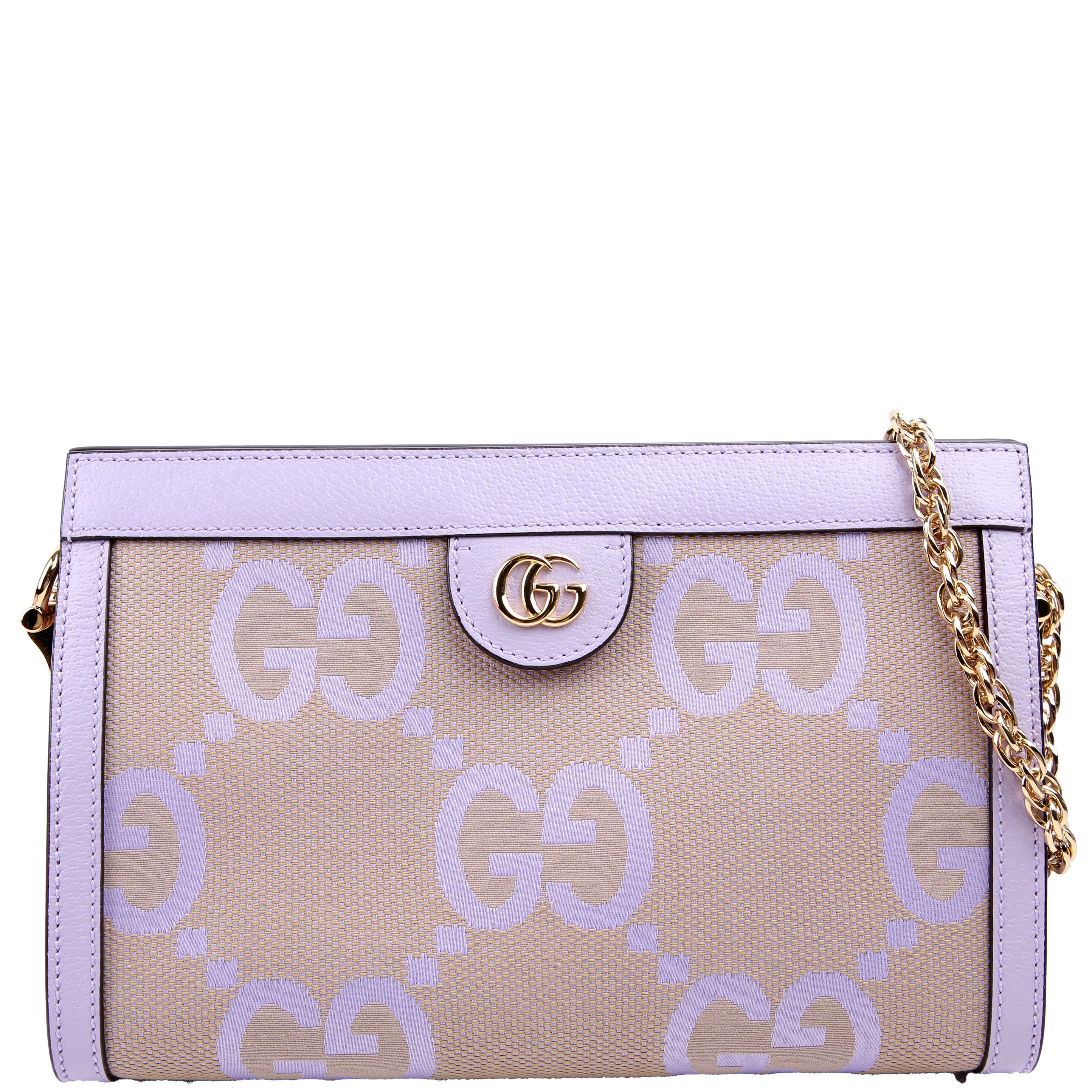 Gucci 503877 Ophidia Jumbo GG Canvas Small Shoulder Bag Purple