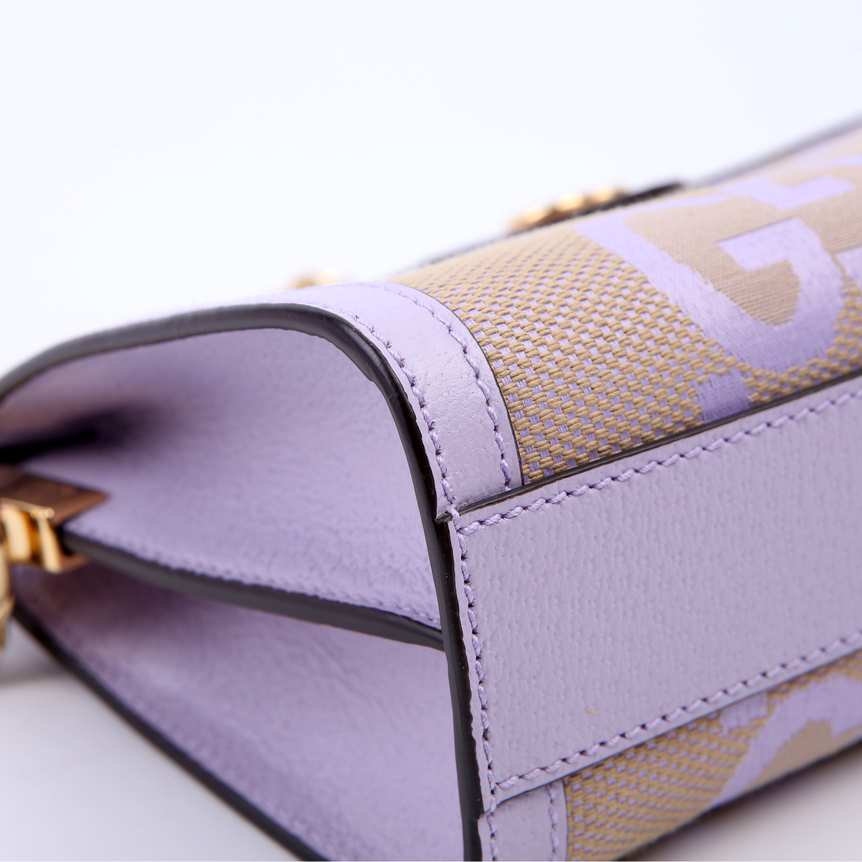 Gucci 503877 Ophidia Jumbo GG Canvas Small Shoulder Bag Purple