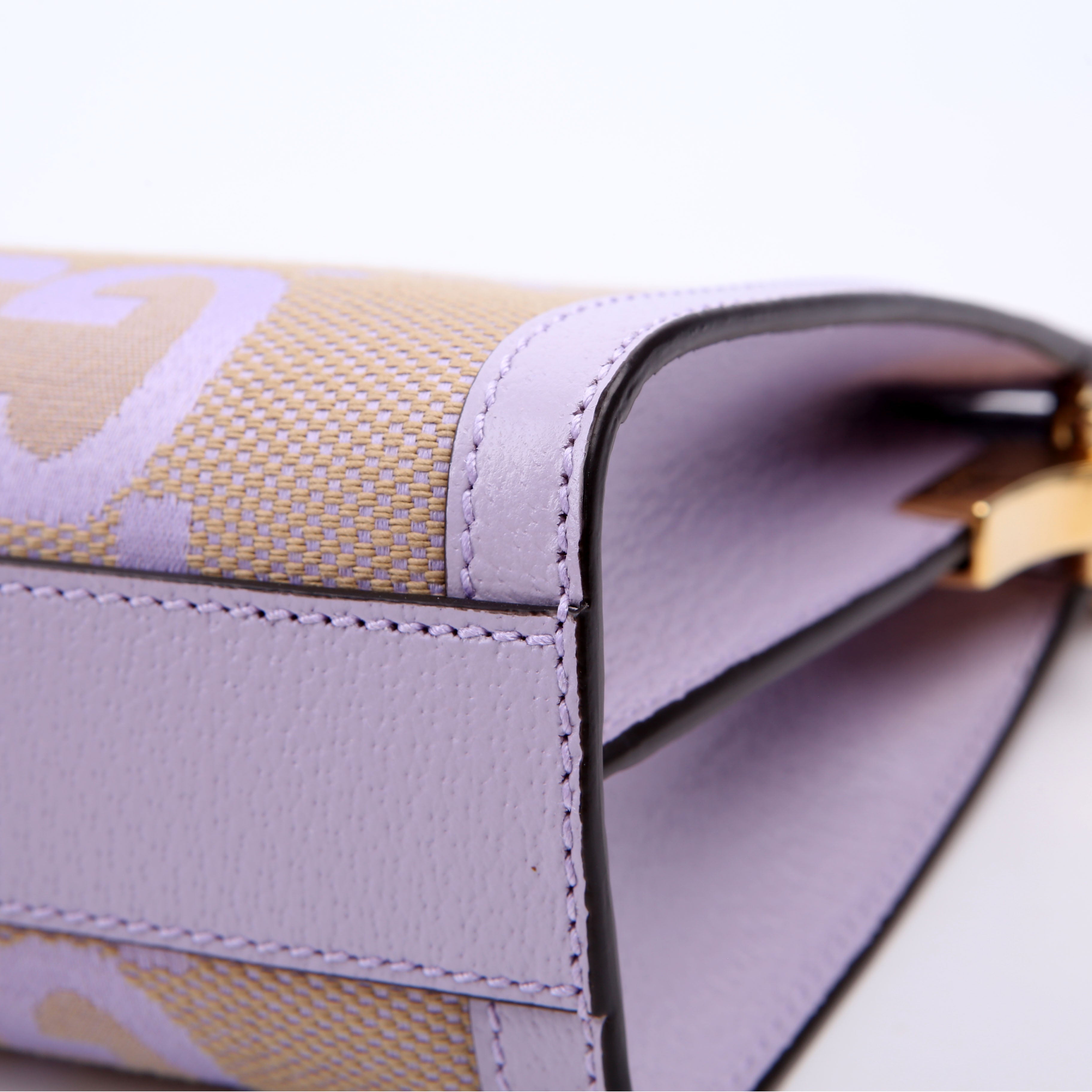 Gucci 503877 Ophidia Jumbo GG Canvas Small Shoulder Bag Purple
