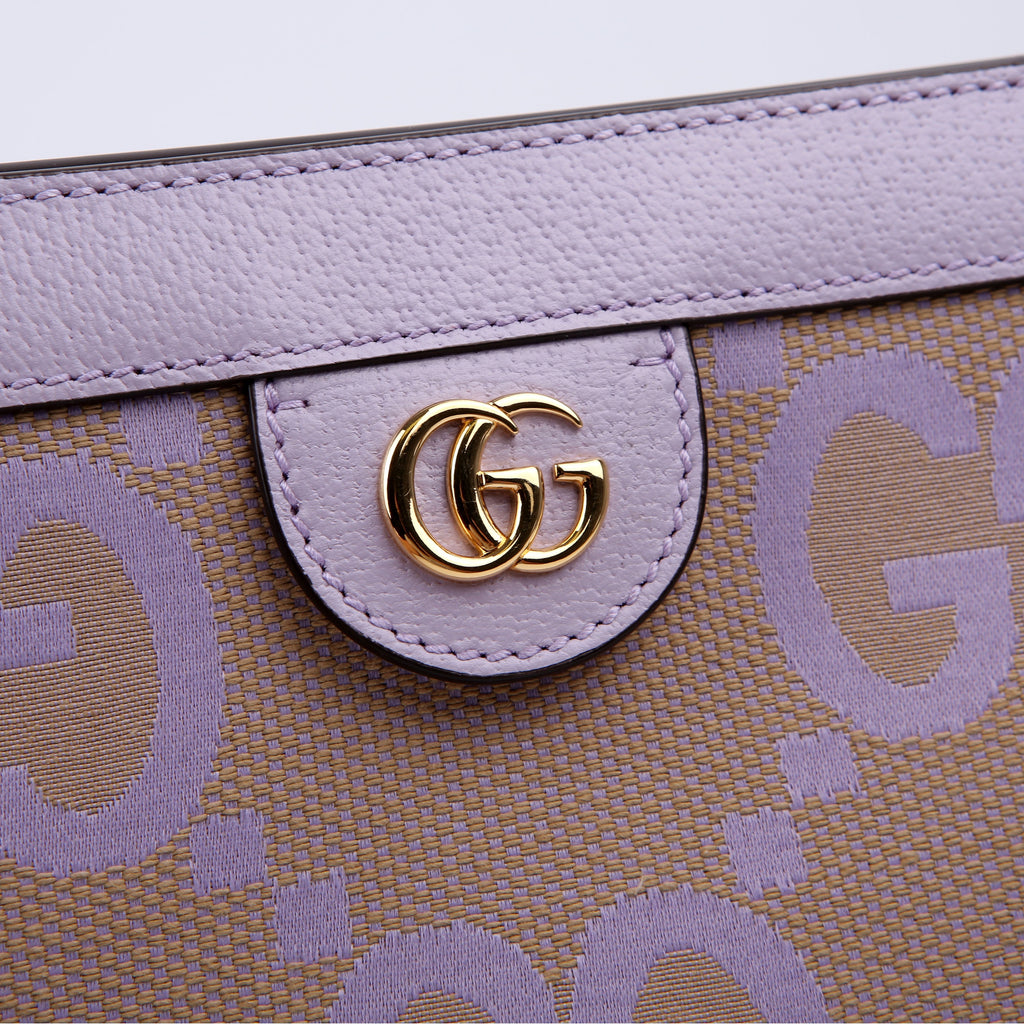 Gucci 503877 Ophidia Jumbo GG Canvas Small Shoulder Bag Purple