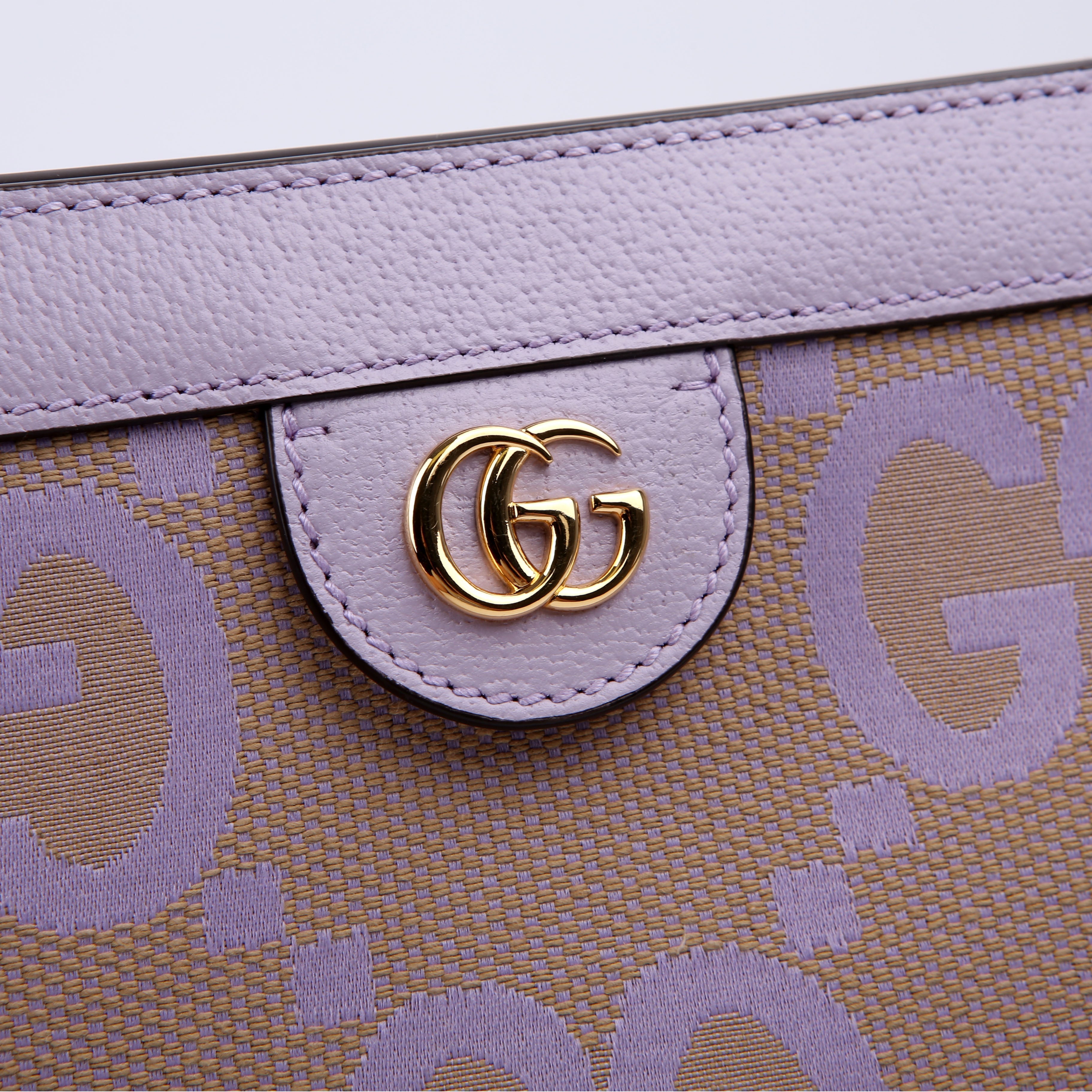 Gucci 503877 Ophidia Jumbo GG Canvas Small Shoulder Bag Purple