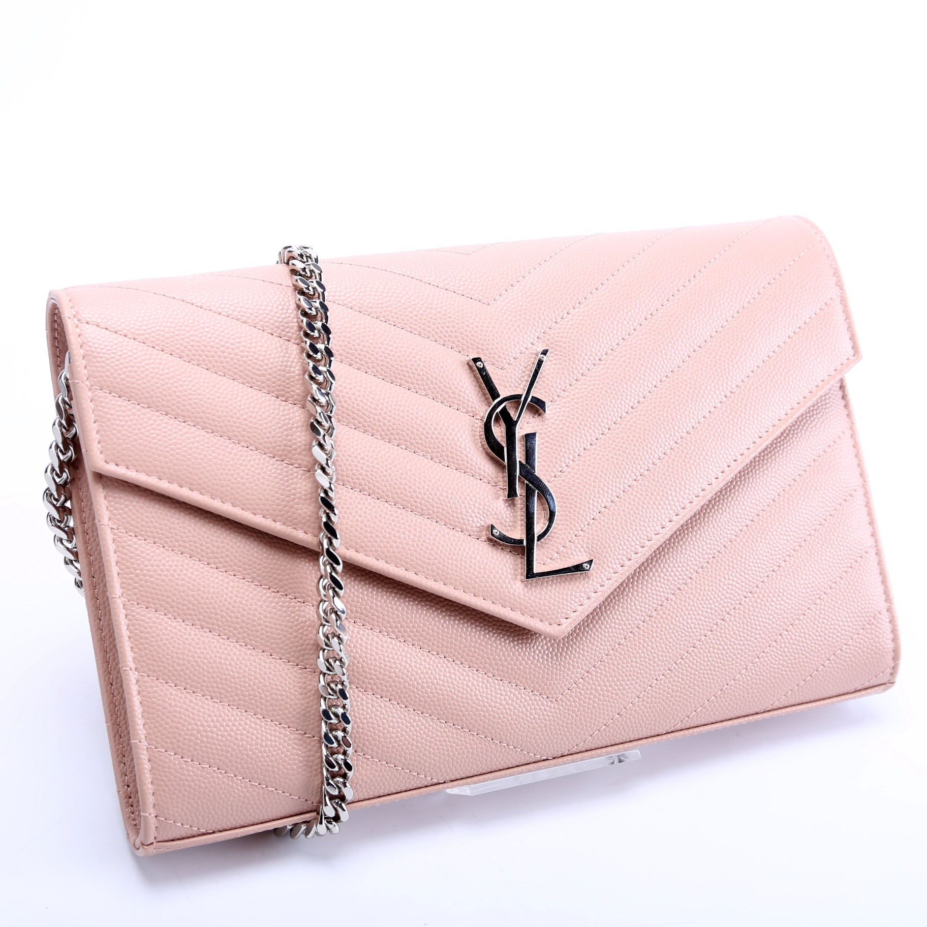 Saint Laurent Grain De Chain Wallet 377828 Pink