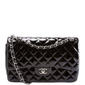 Chanel Classic Flap Jumbo Patent 17-20M Black